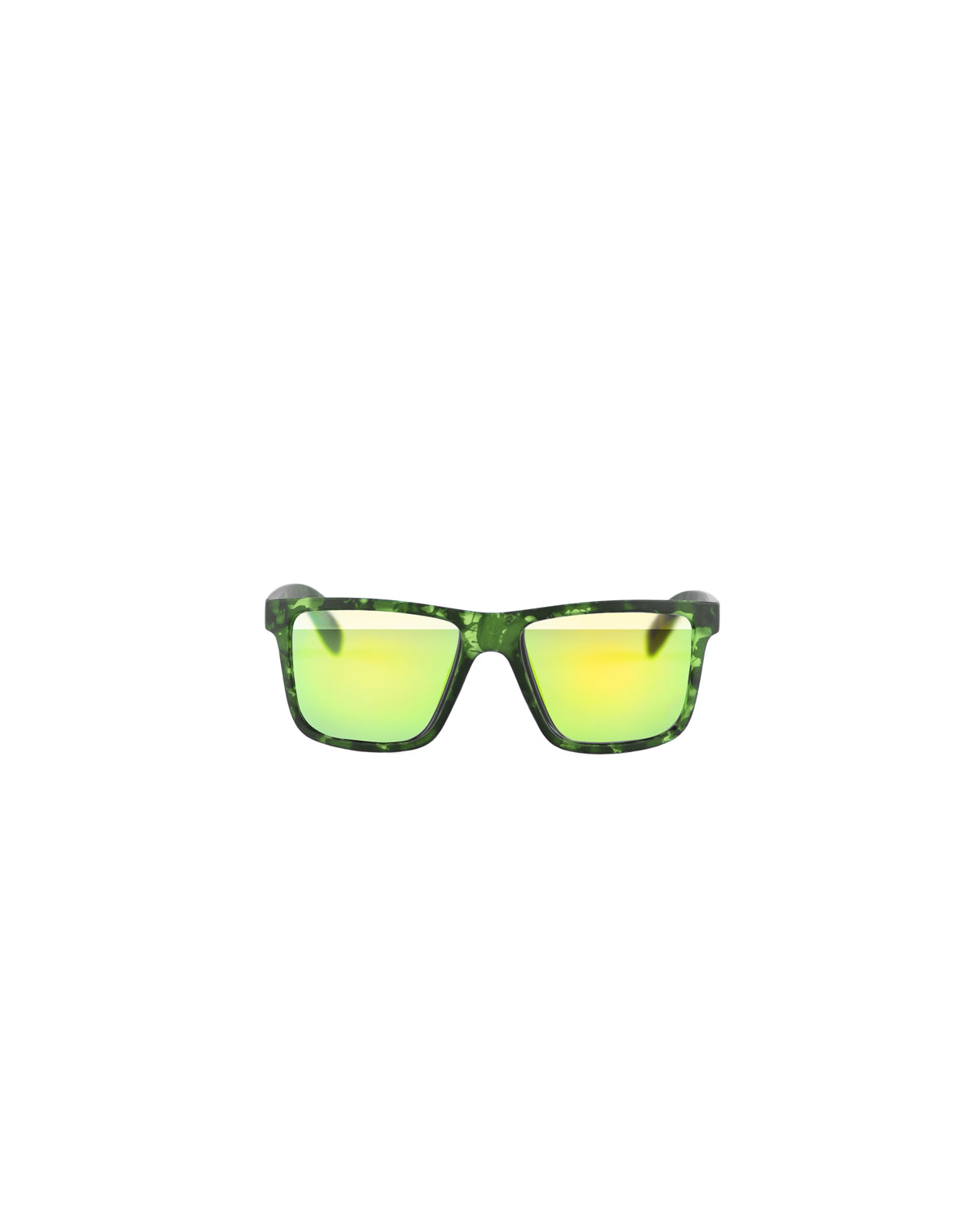 Occhiali Da Sole Color Verde Effetto Marmorizzato Con Lente A Specchio Fluo
