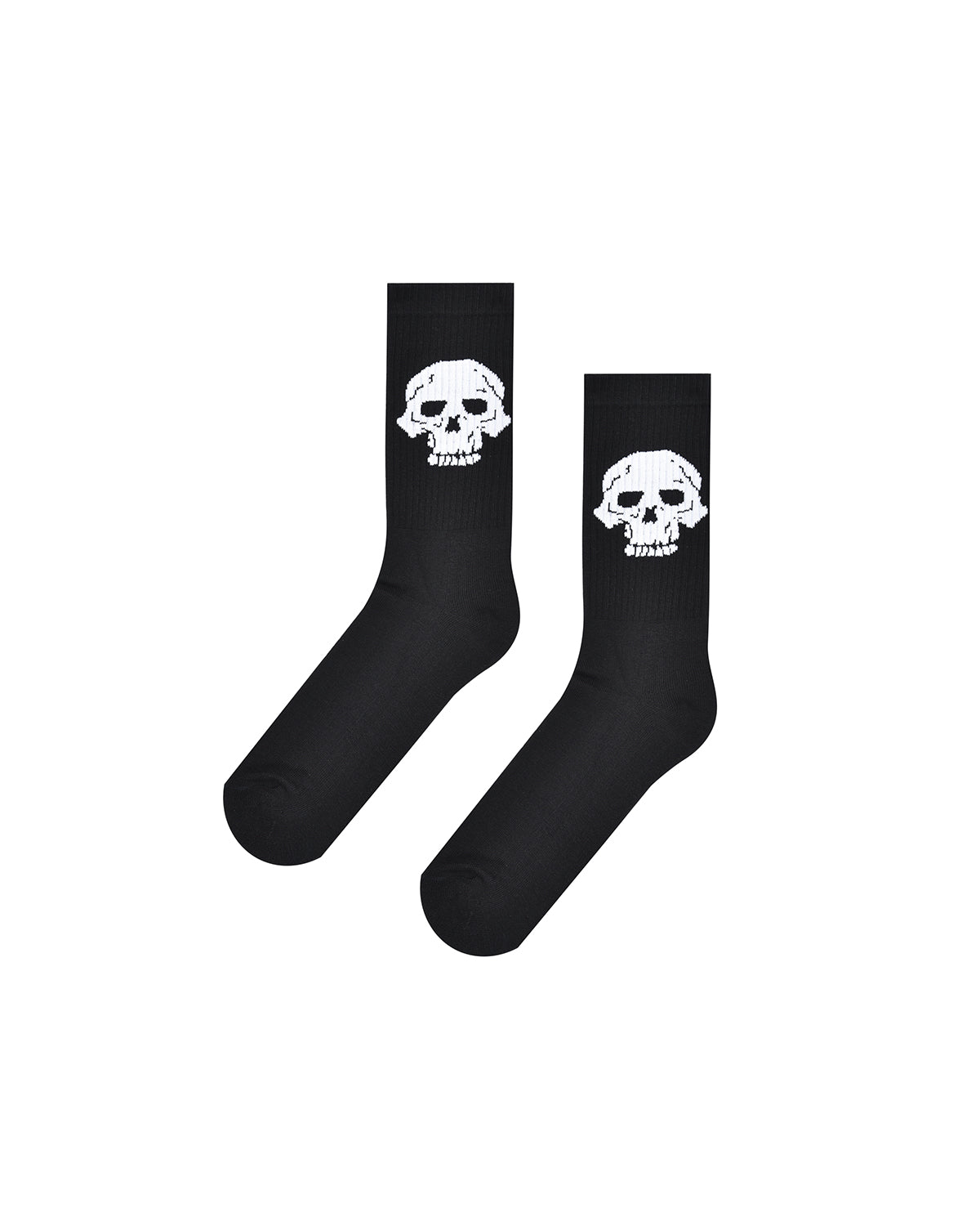 Black Scorpion Bay Socks With White Skull Embroidery