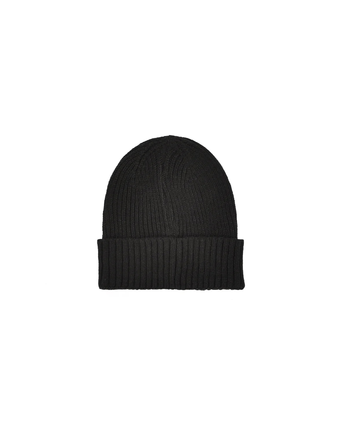 Black Ribbed knit beanie with felt patch and logo