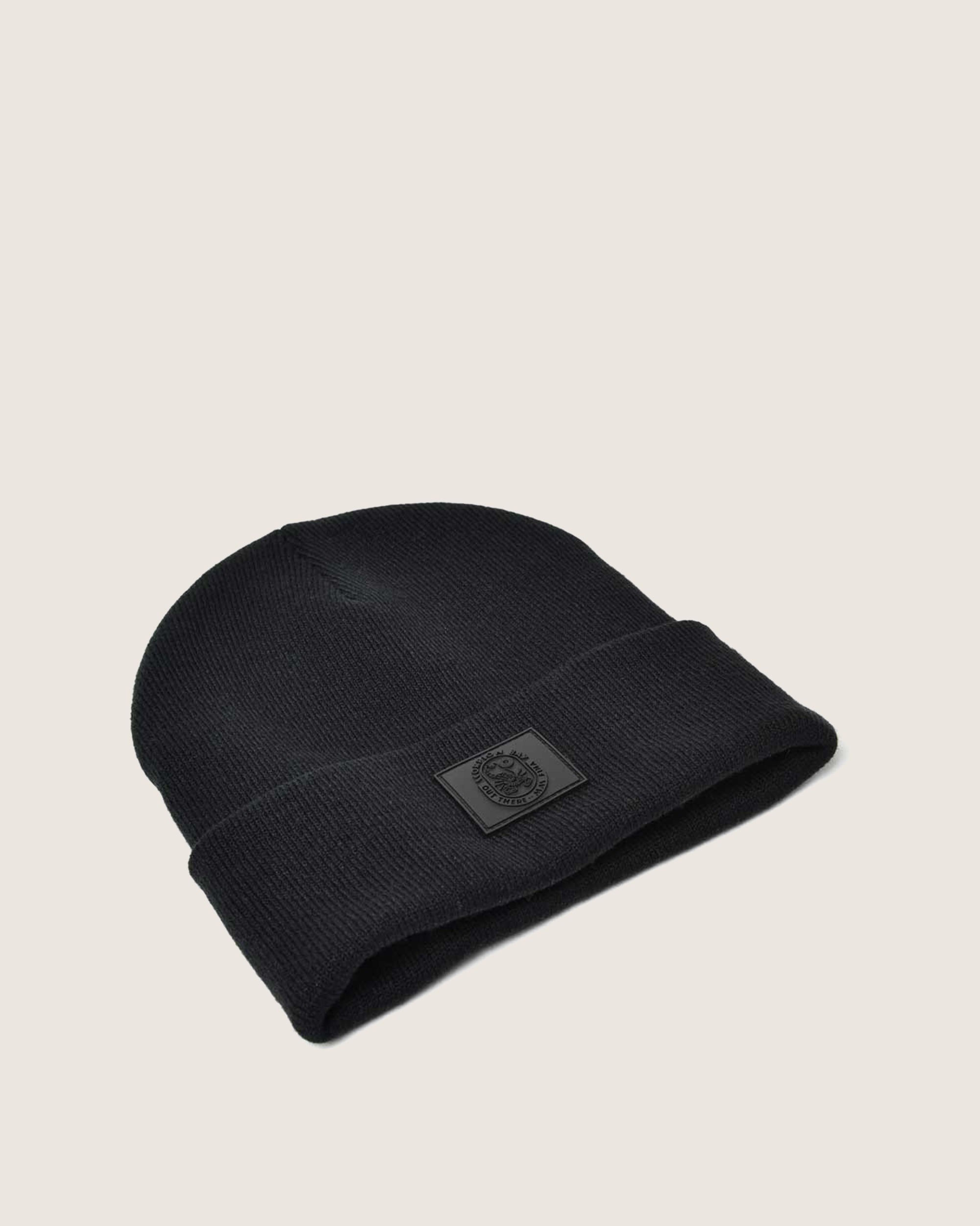 Berretto in maglia con patch in gomma