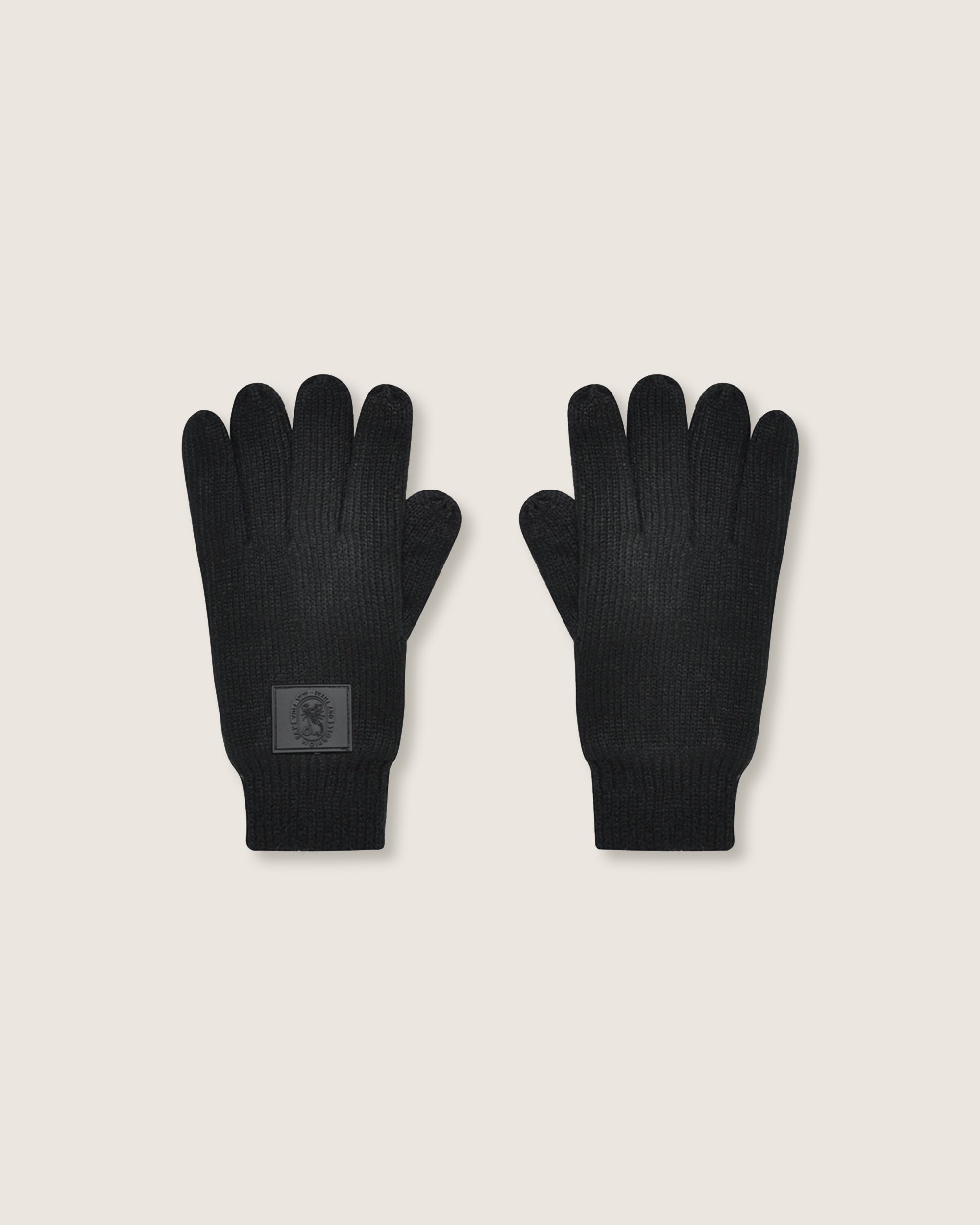 Guanti in maglia con patch in gomma