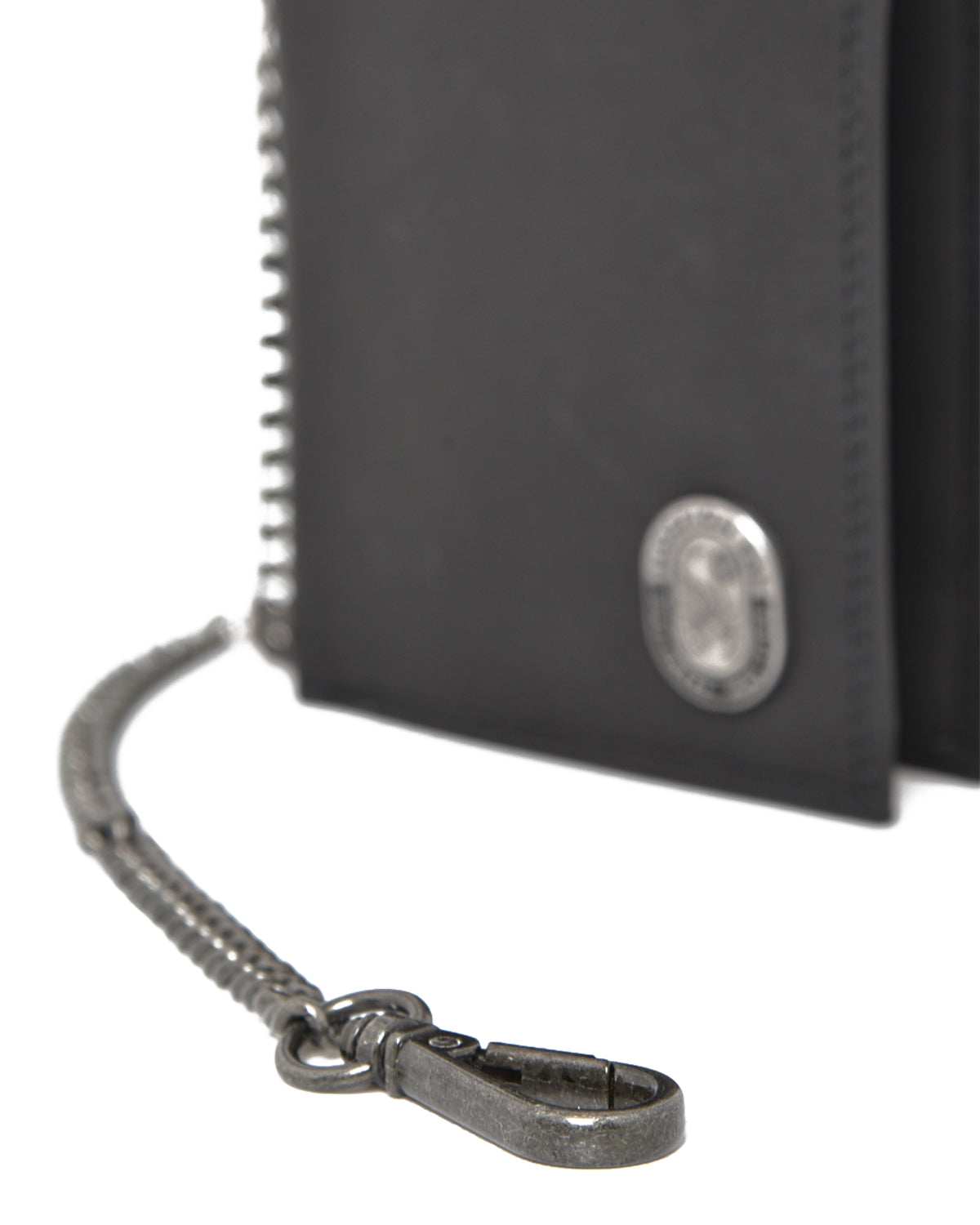 Vertical Leather Wallet With Chain