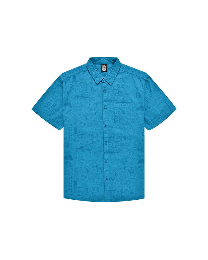Camicia beach a maniche corte "Sketched Map" uomo - Scorpion Bay