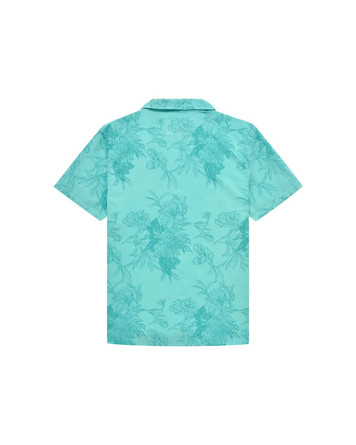 Camicia hawaiiana a maniche corte stampata all over "Chrysanthemum" uomo - Scorpion Bay