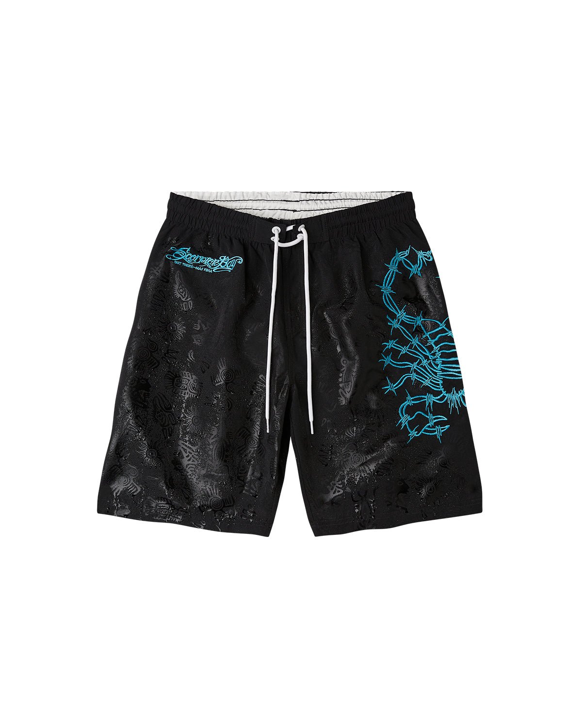Costume jam con ricami e stampa water sensitive "Aztec Symbols" uomo - Scorpion Bay