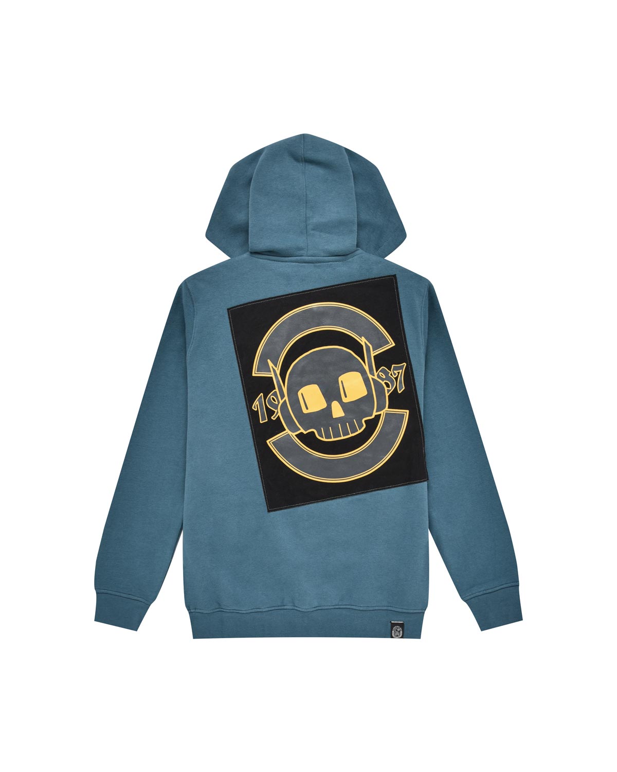 Bambino | Felpa Con Toppe "Robo Skull" Con Cappuccio E Zip Color Petrolio