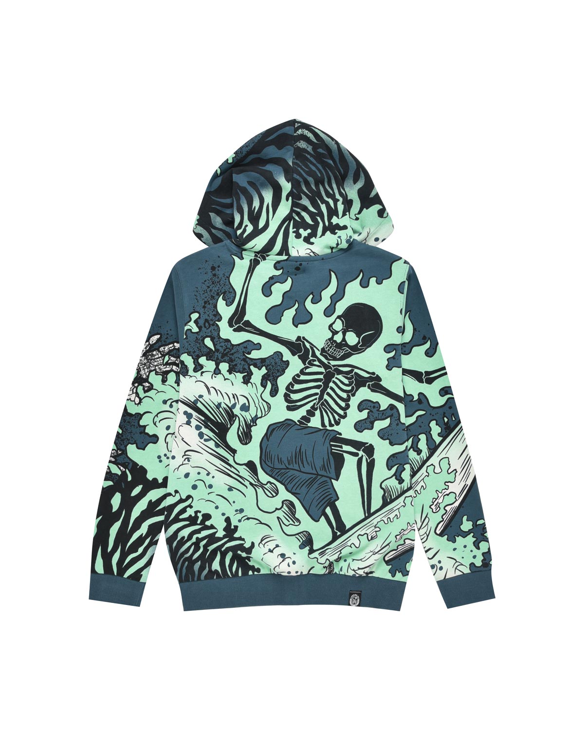 Kid | "Hell Of A Surfer" All-Over Print Sweatshirt 100% Petrol Color Cotton