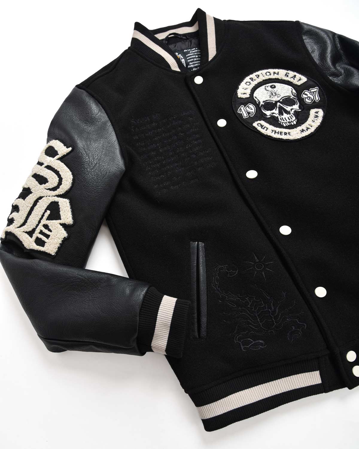 Kid | Varsity Style Jacket With Faux Leather Patches And Sleeves