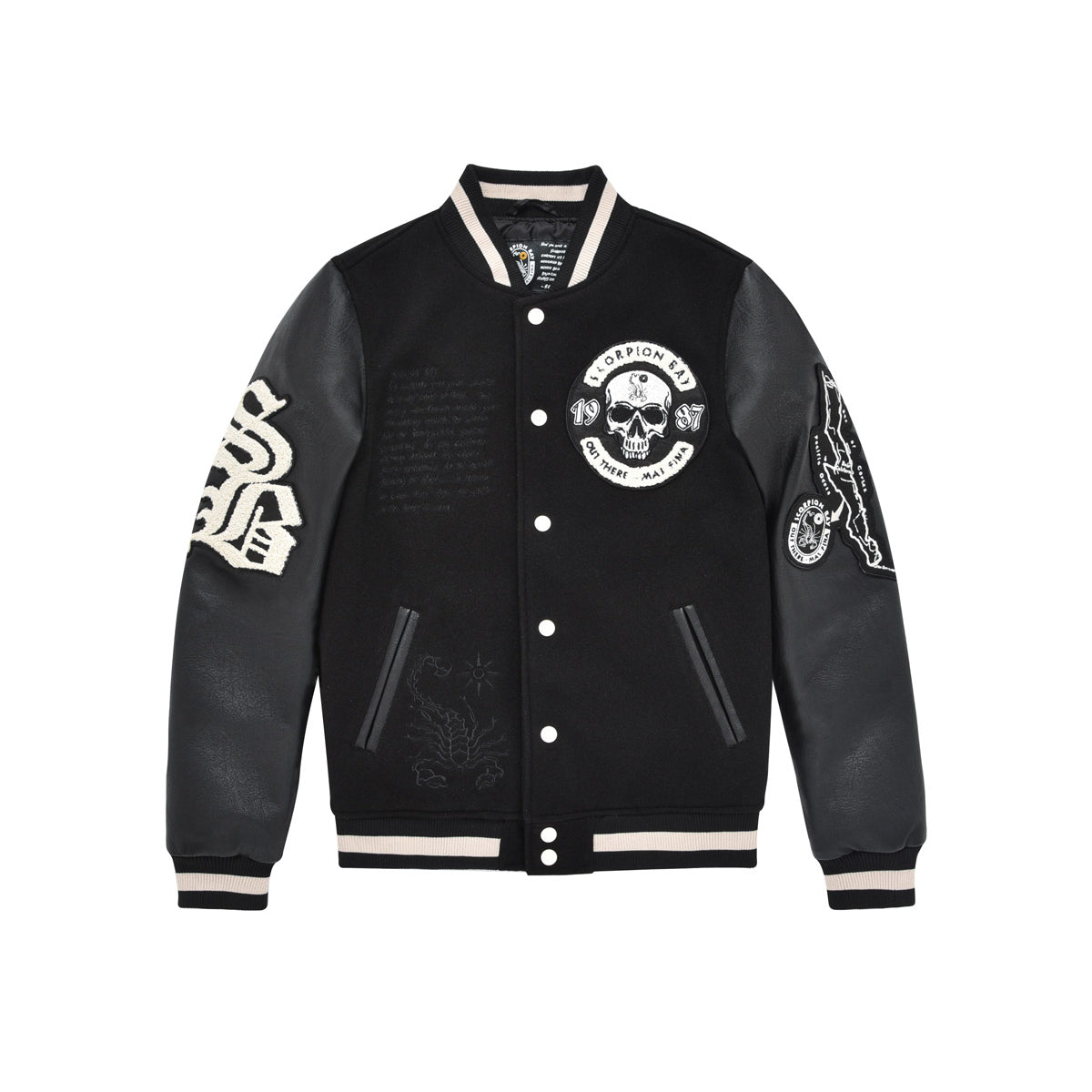 Bambino  Giacca Stile Varsity Con Toppe E Maniche In Ecopelle