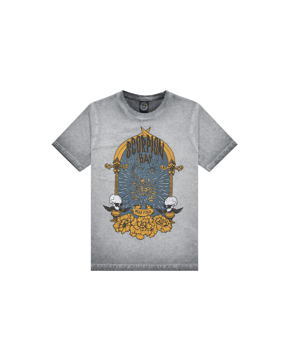 Kid | Charcoal T-Shirt In 100% Cotton With "Scorpion Effigy" Print