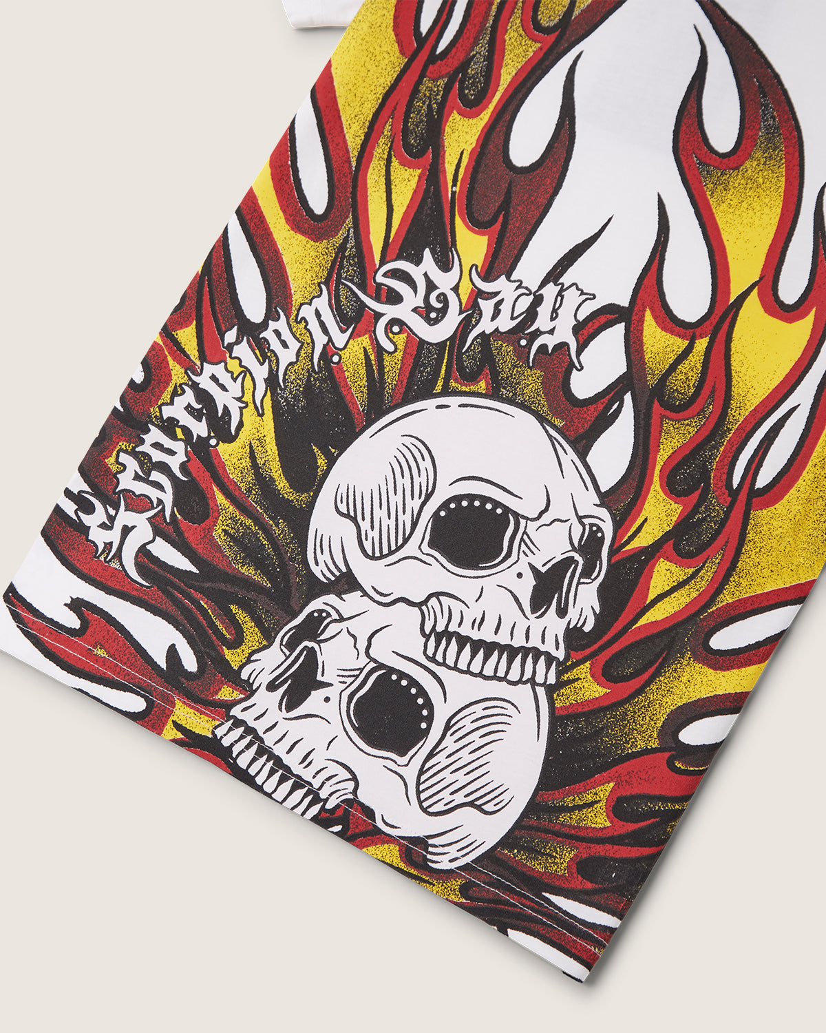 “Skulls on Fire” Printed T-Shirt for Boys