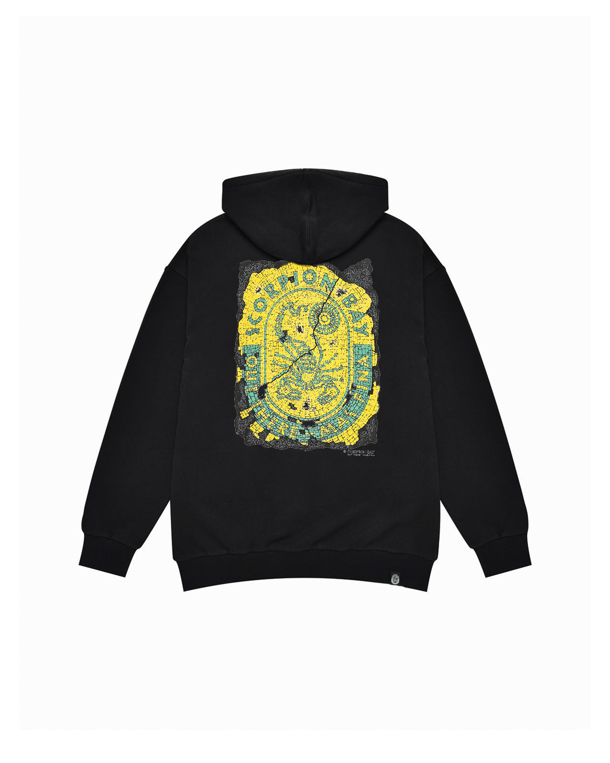 Men | Black 100% Cotton Ritual Hoodie With Og 'Mosaic Scorpion' Print