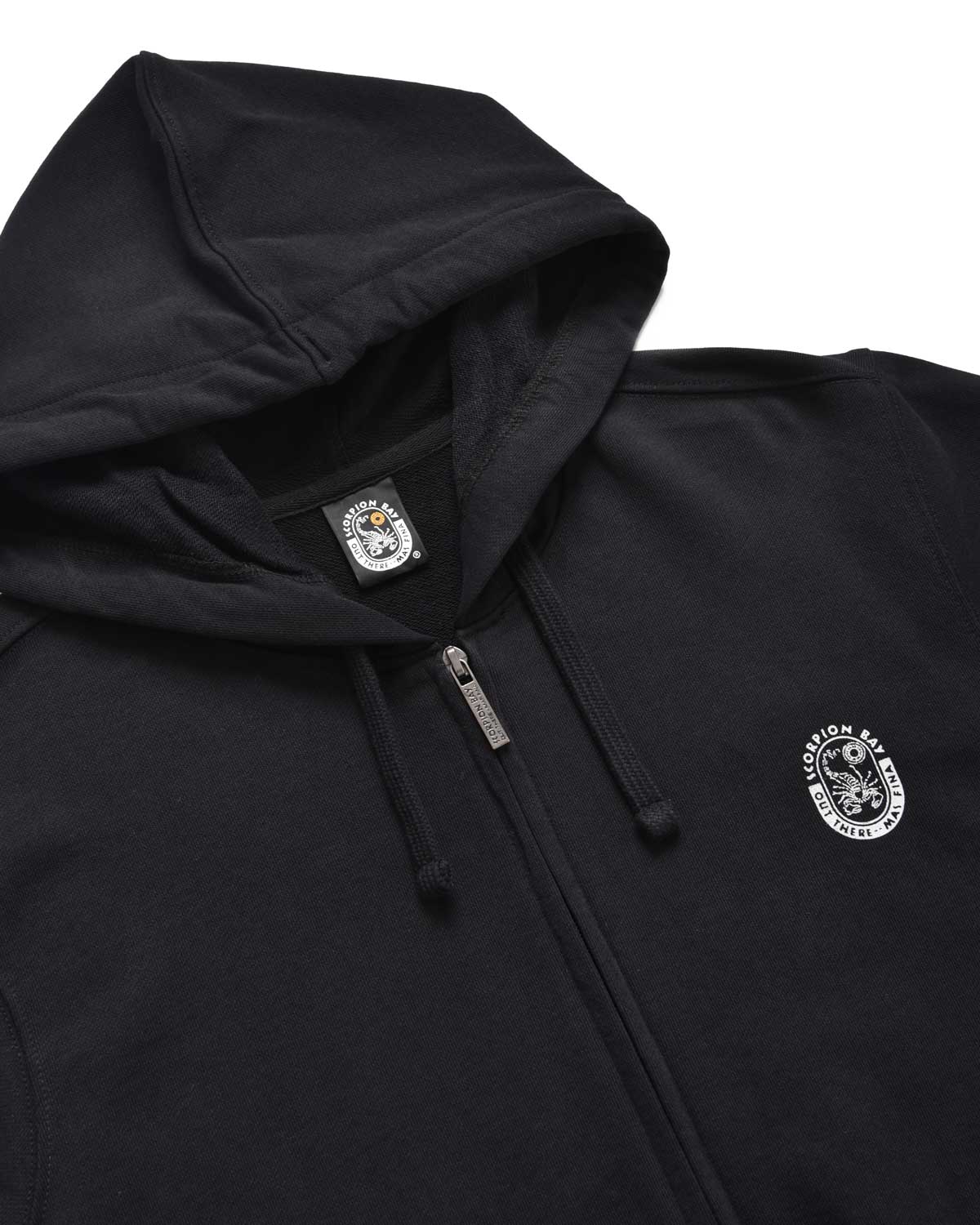 Uomo | Felpa Nera "Hell Of A Surfer" Con Cappuccio E Zip 100% Cotone