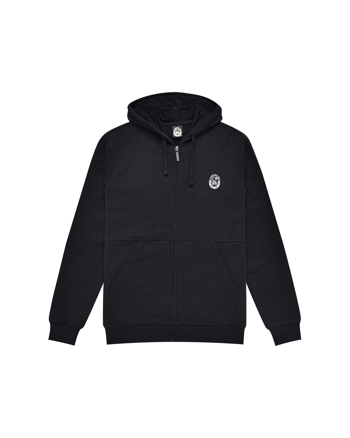 Man | Black "Hell Of A Surfer" Sweatshirt With Hood And Zip 100% Cotton