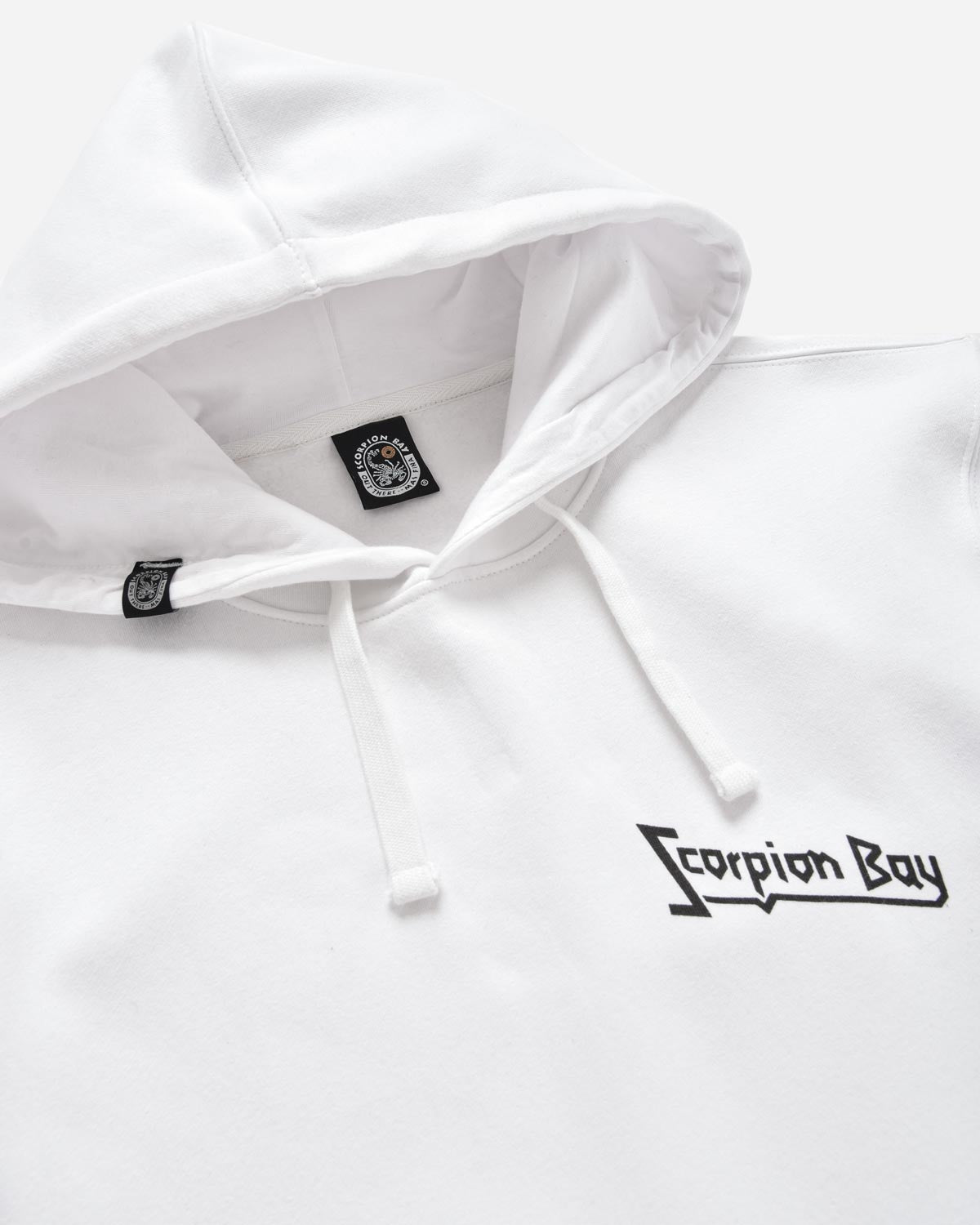 Man | White Stickers Sweatshirt With Hood And Pocket