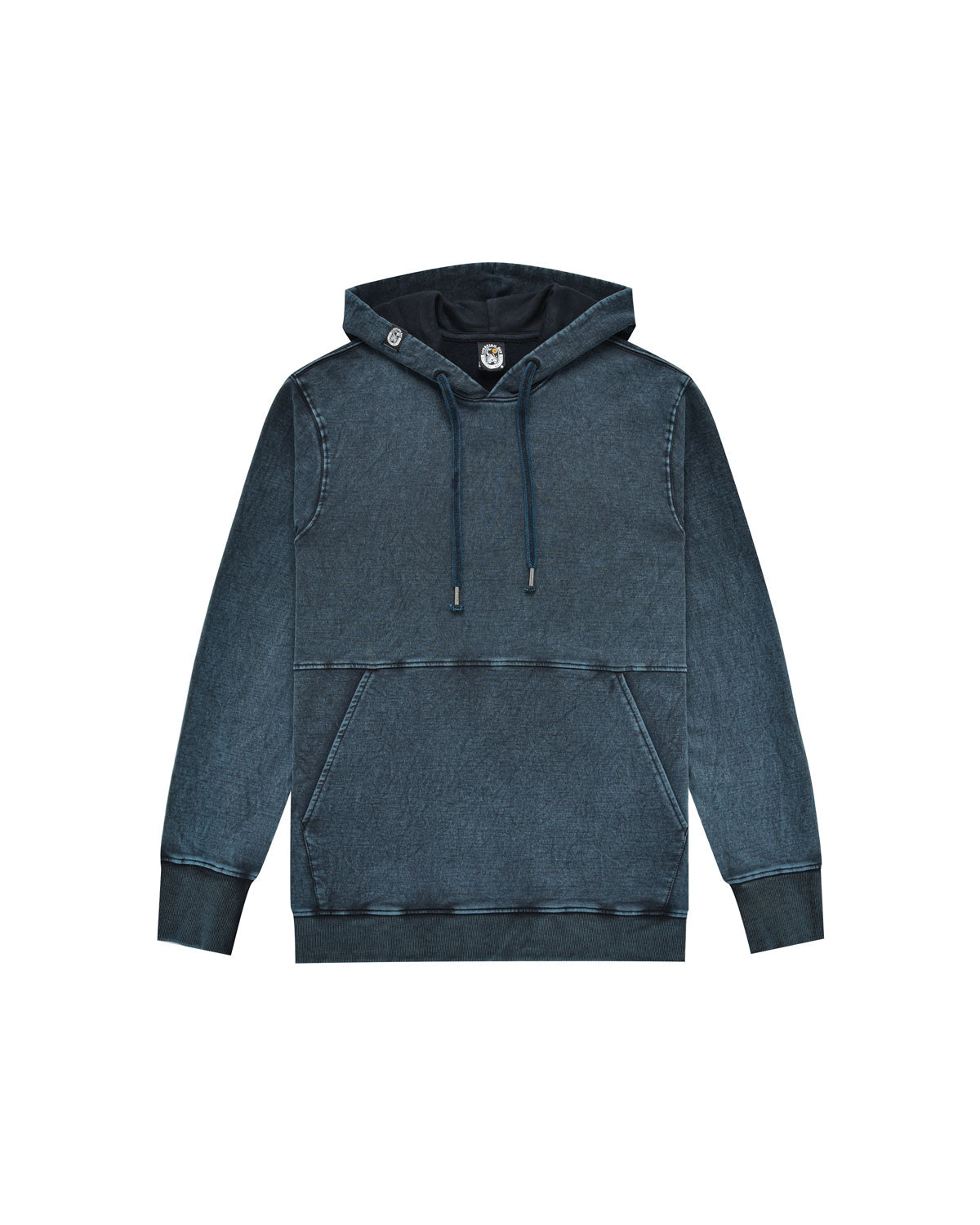 Man | Washed Petrol Color Sweatshirt With Hood And “Dept De Surfismo” Print