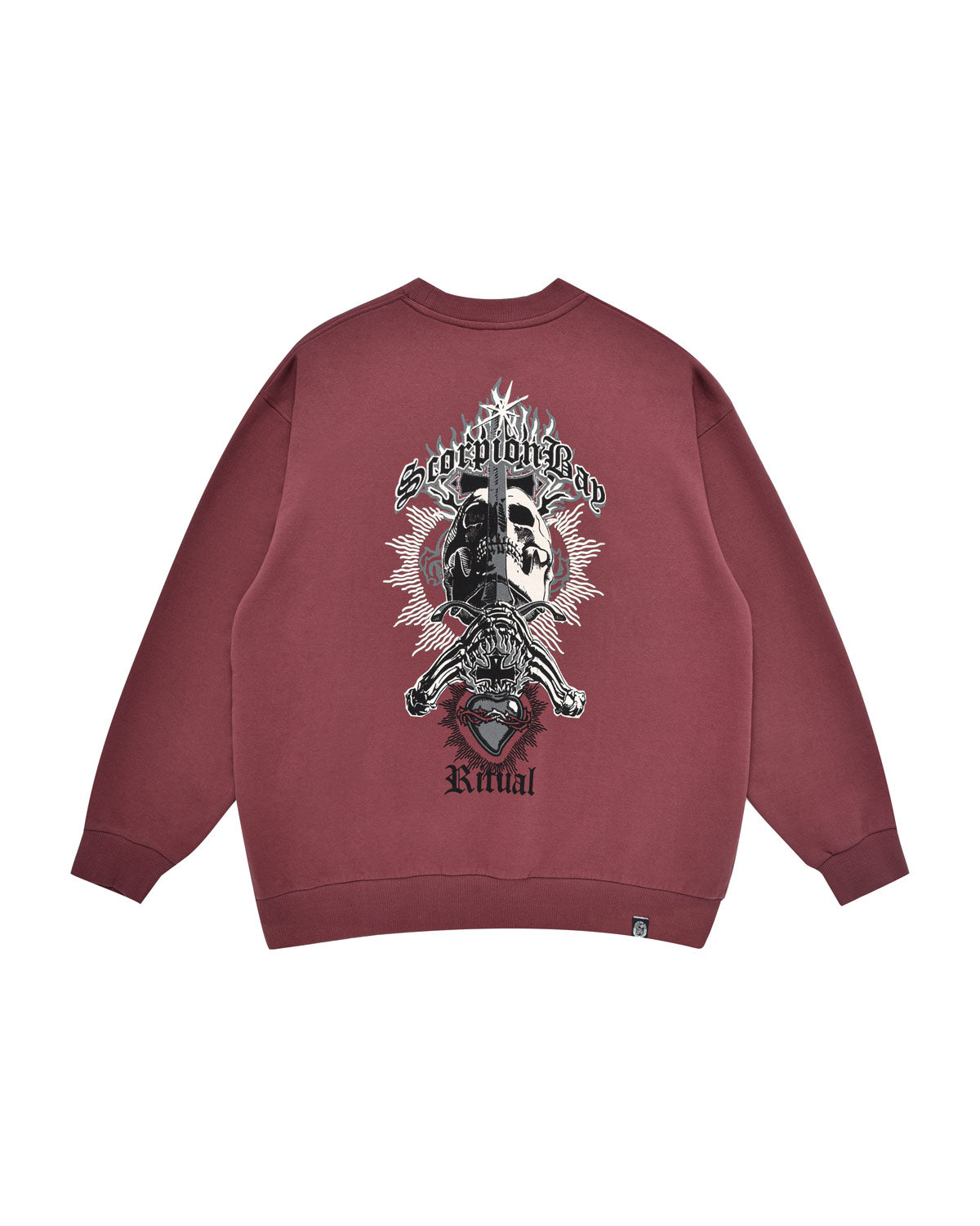 Man | Ritual Og "Skull&amp;Sword" brick-colored sweatshirt in 100% cotton