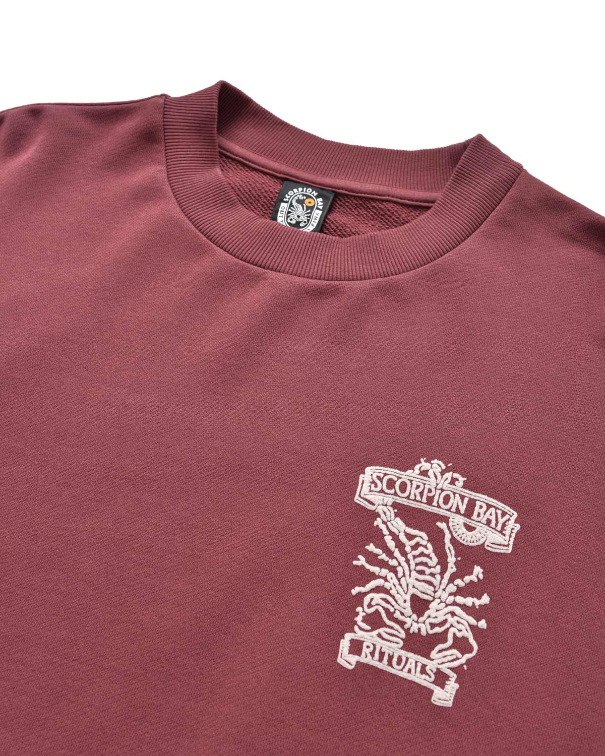 Uomo | Felpa Ritual Og "Skull&Sword" Color Mattone In 100% Cotone - Scorpion Bay