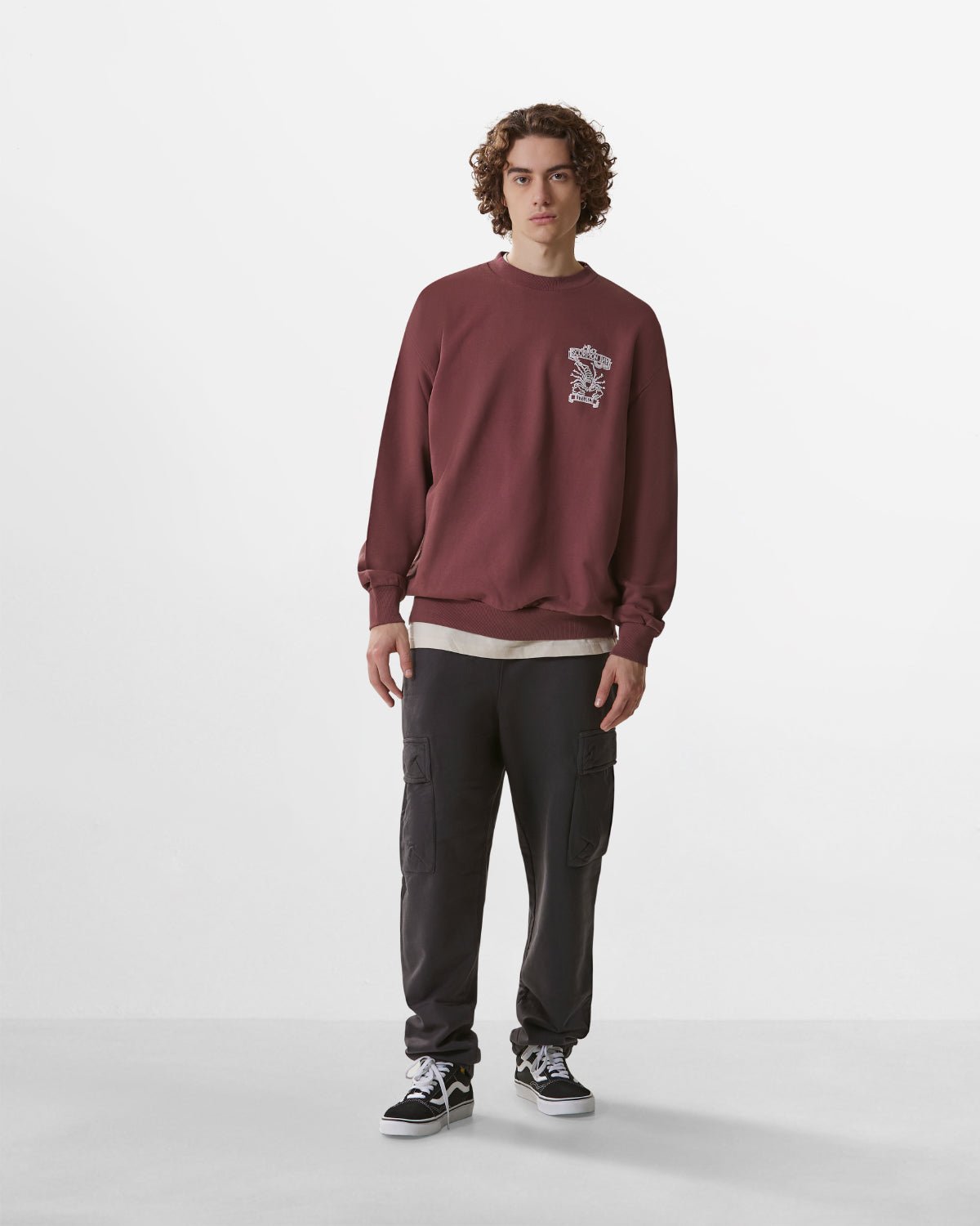 Uomo | Felpa Ritual Og "Skull&Sword" Color Mattone In 100% Cotone - Scorpion Bay