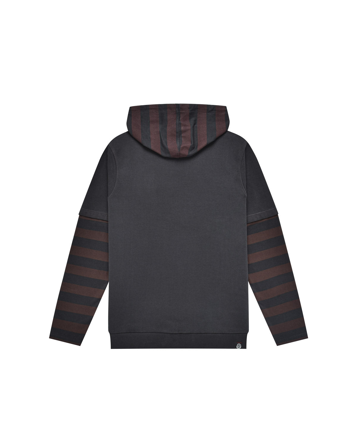 Man | Striped Layers Sweatshirt With Hood In 100% Cotton