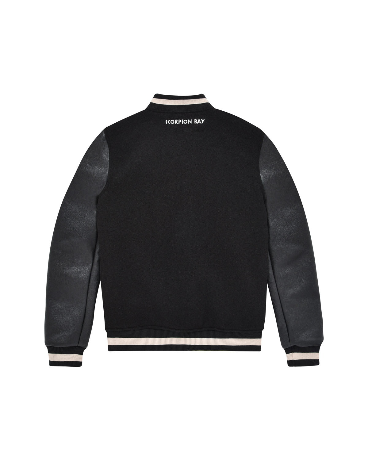 Man | Varsity Style Jacket With Faux Leather Patches And Sleeves