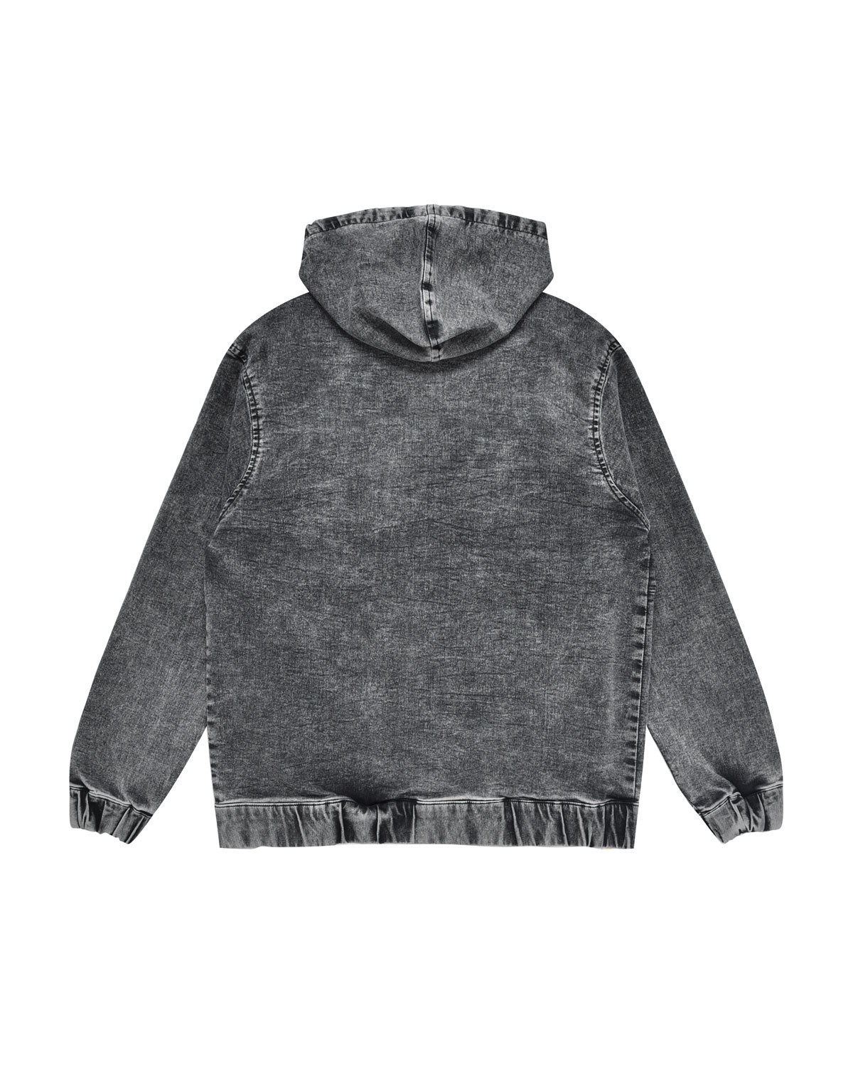 Man | Washed-effect denim sweatshirt with hood and zip