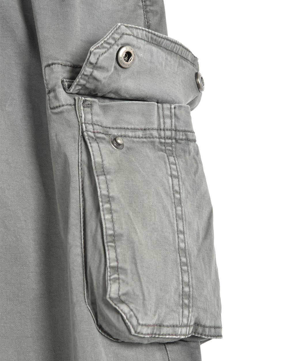 Man | Iconic Grey Cargo Trousers With Elastic Bands