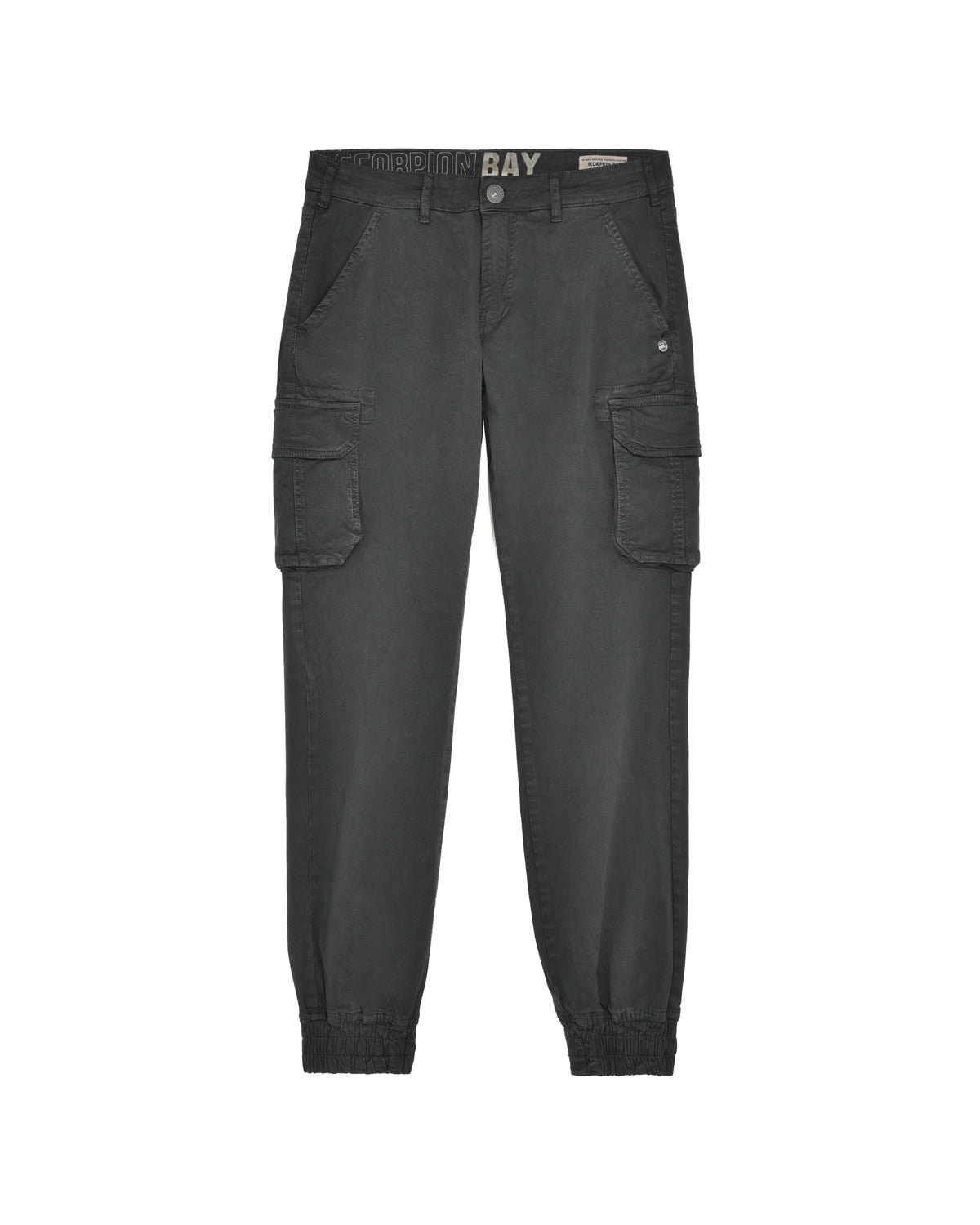 Man | Iconic Charcoal Cargo Trousers With Elastic Bands