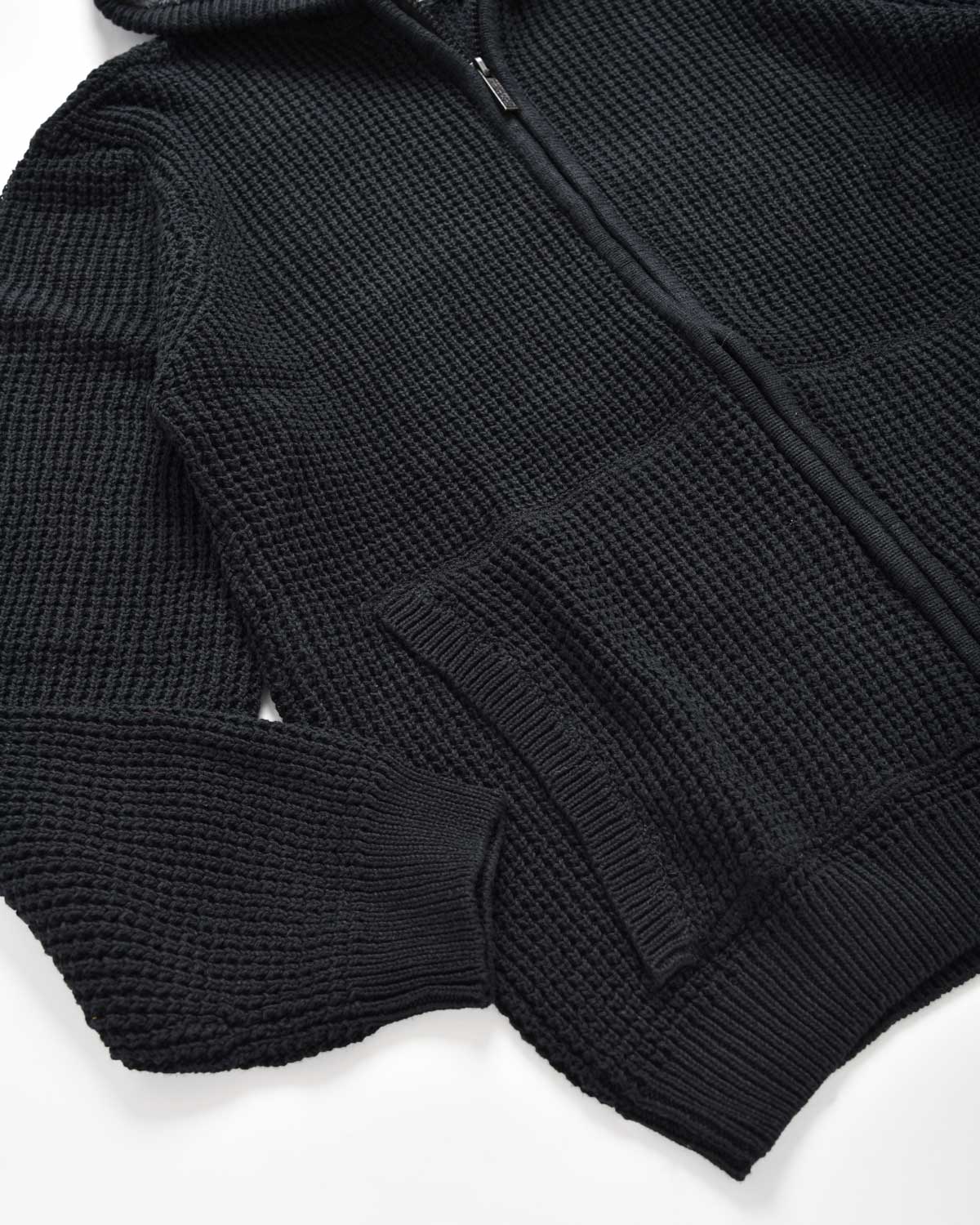 Man | Black Knitted Pullover With Teddy Hood