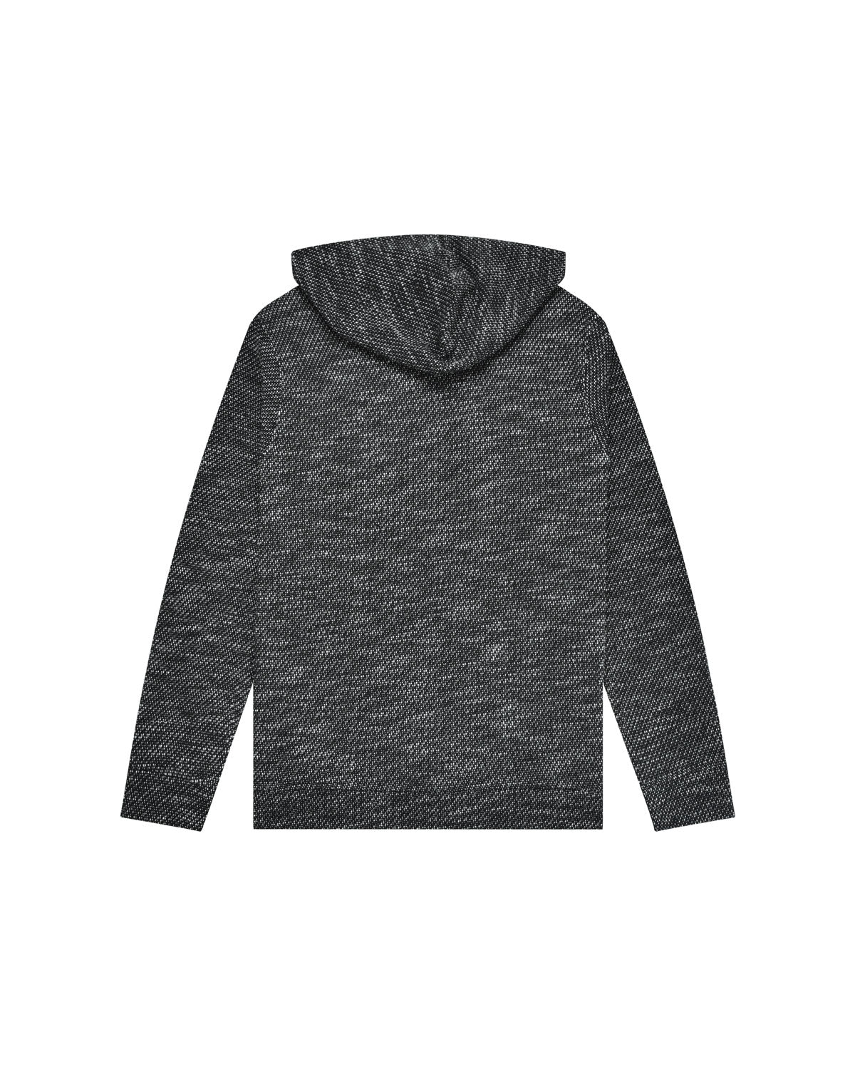 Man | Black knitted sweater with hood