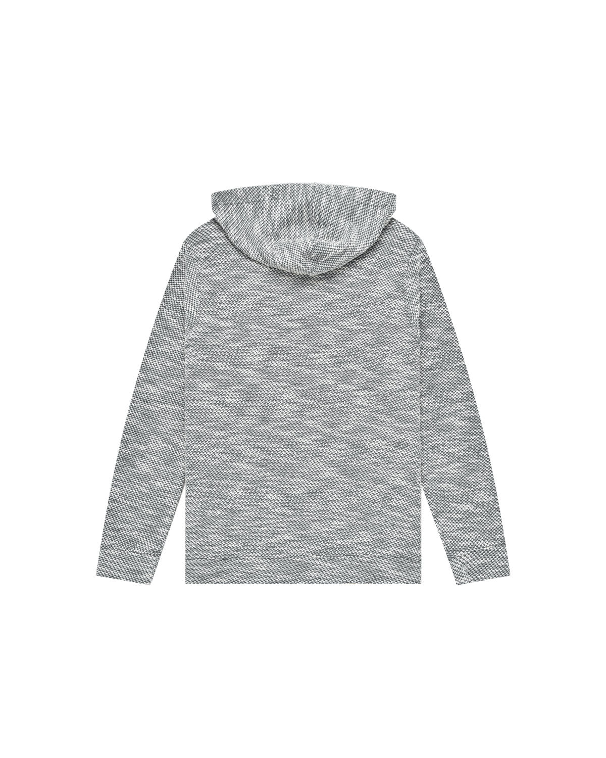 Man | White knitted pullover with hood and zip