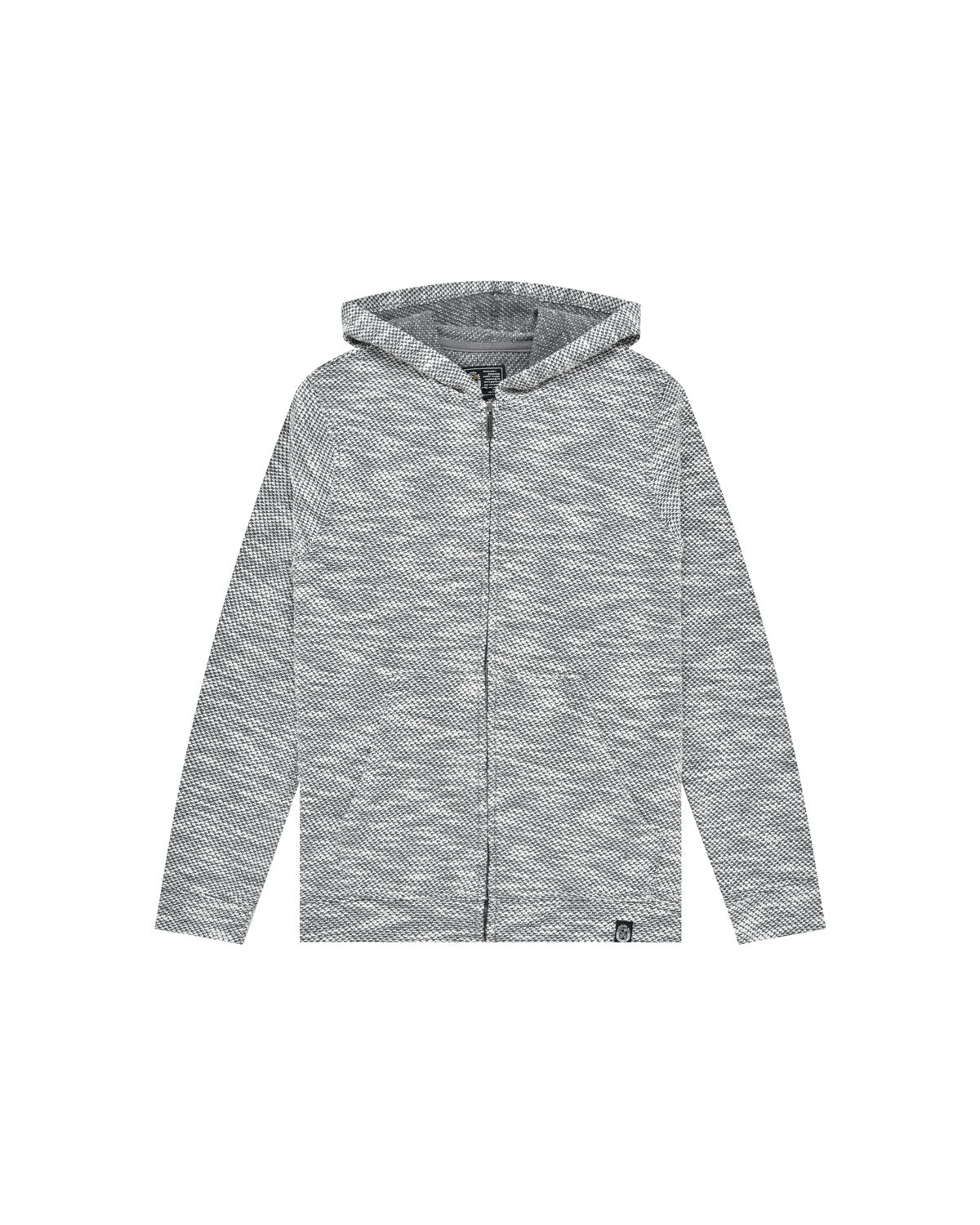 Man | White knitted pullover with hood and zip