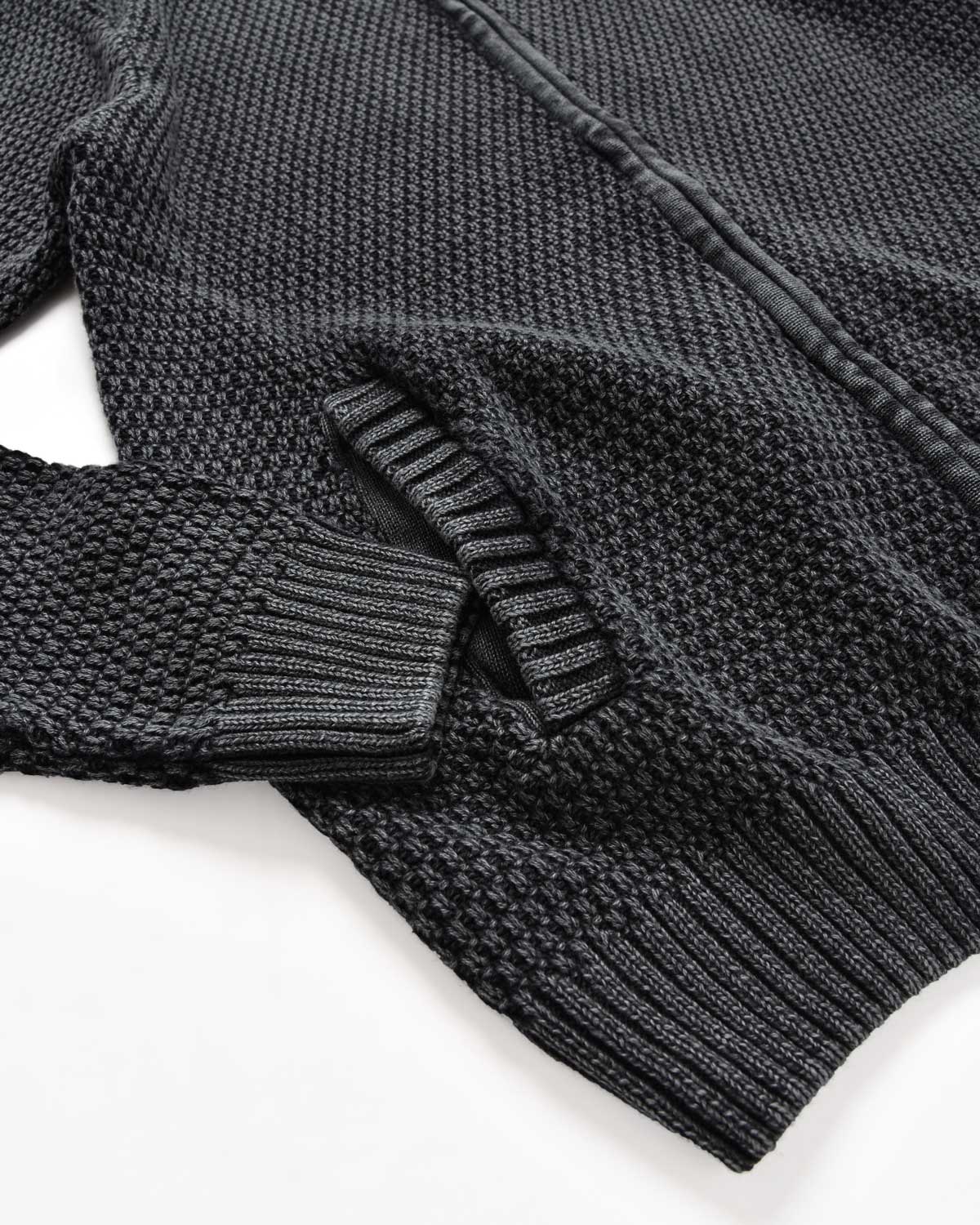 Man | Washed Charcoal Pullover In 100% Cotton With Hood And Zip