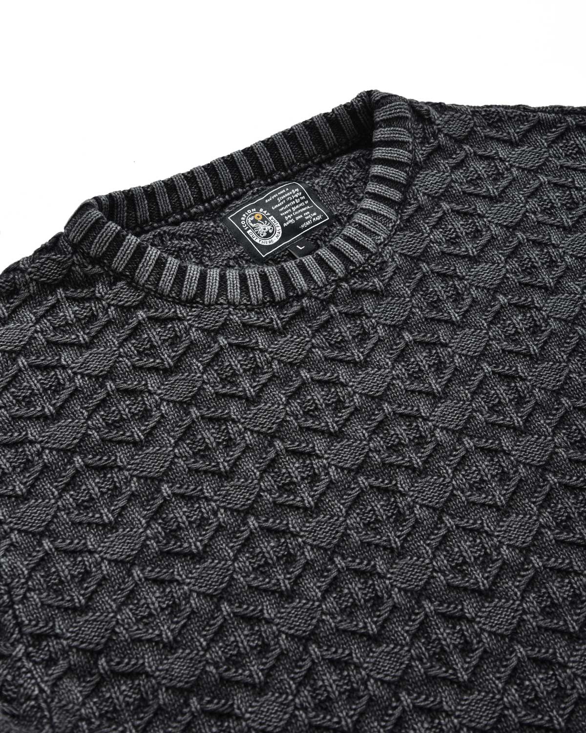 Man | Embroidered pullover in 100% charcoal cotton