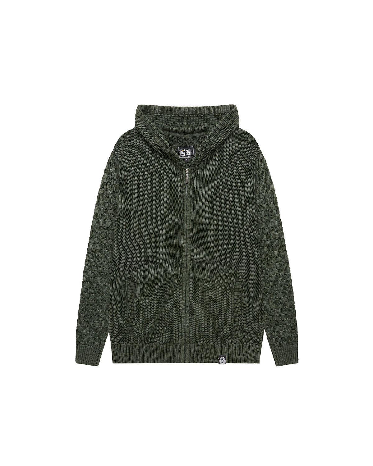 Men | Contrast Stitch Knit Pullover With Hood And Zip