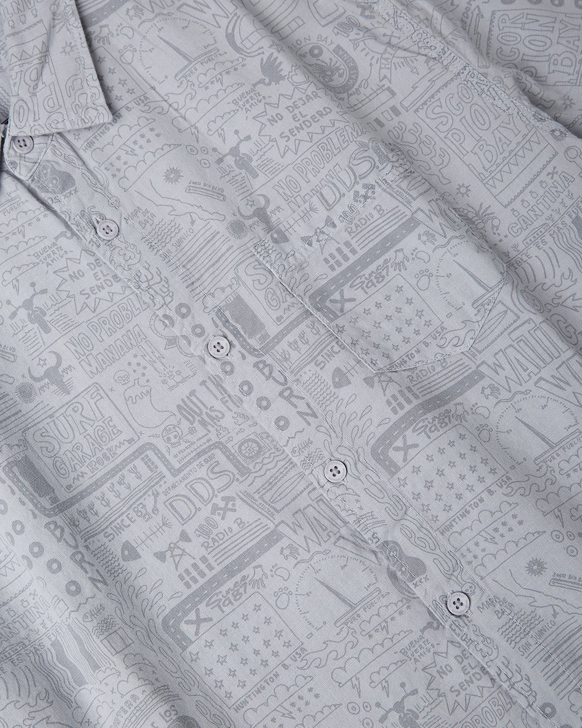 Camicia beach a maniche corte "Sketched Map" uomo - Scorpion Bay