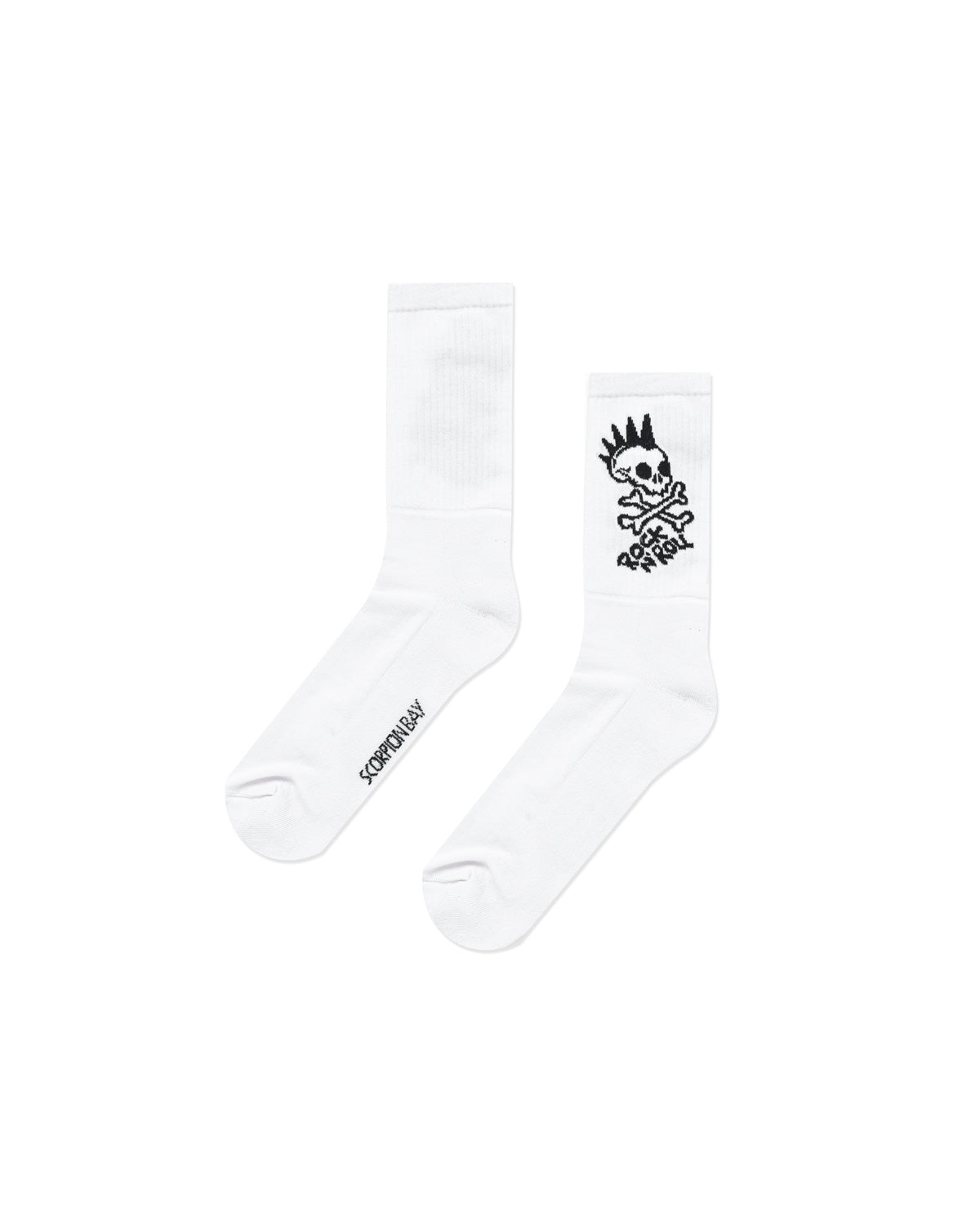 Scorpion Bay White Socks With Rock N'Roll Embroidery
