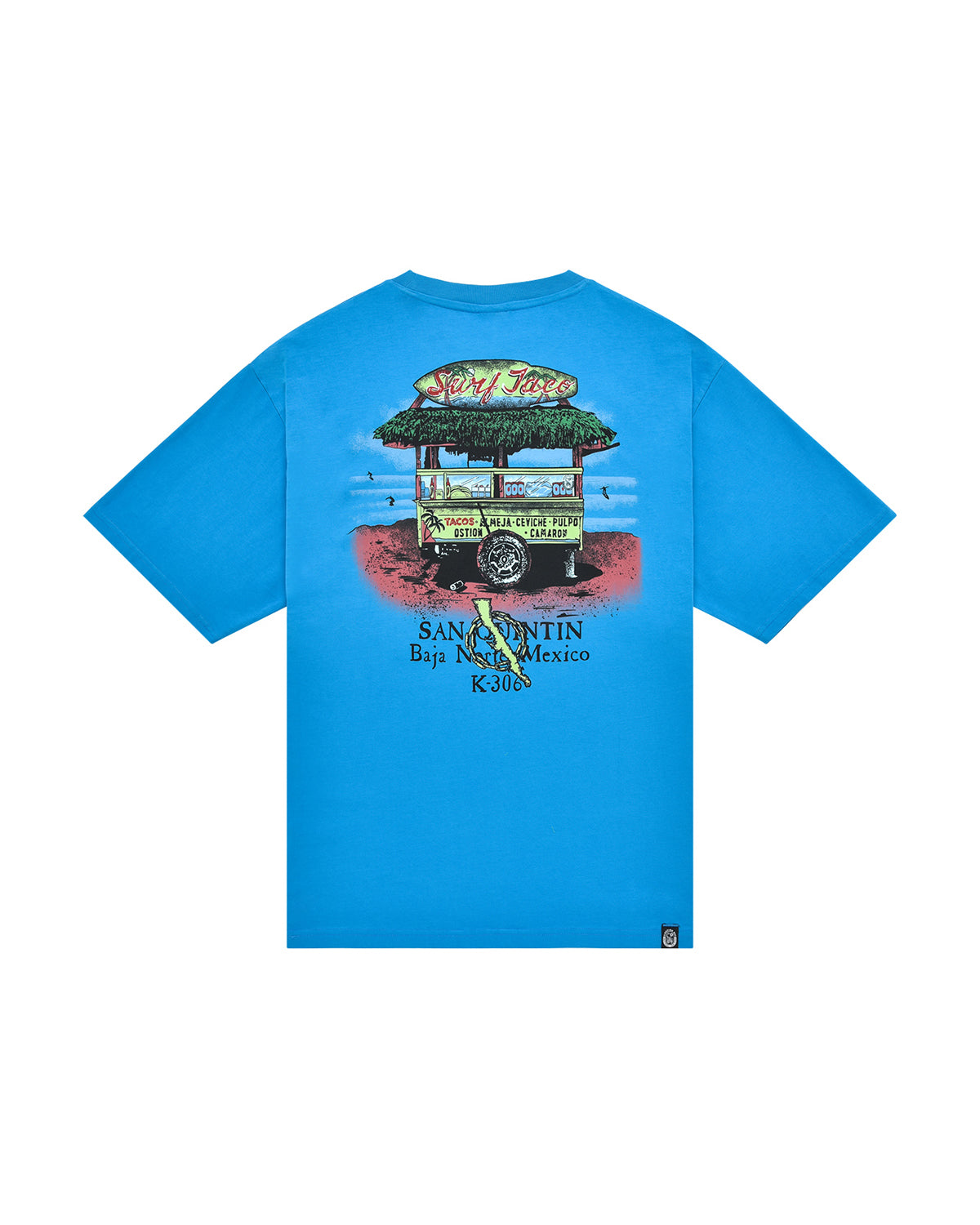 Men | Turquoise Ritual T-Shirt In 100 % Cotton With 'San Quintin Chiringuito' Og Print
