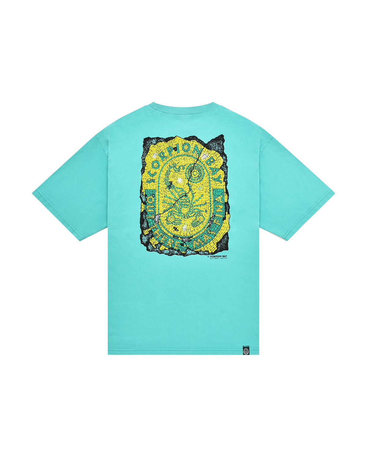 Men | Aquamarine Ritual T-Shirt In 100 % Cotton With 'Mosaic Scorpion' Og Print