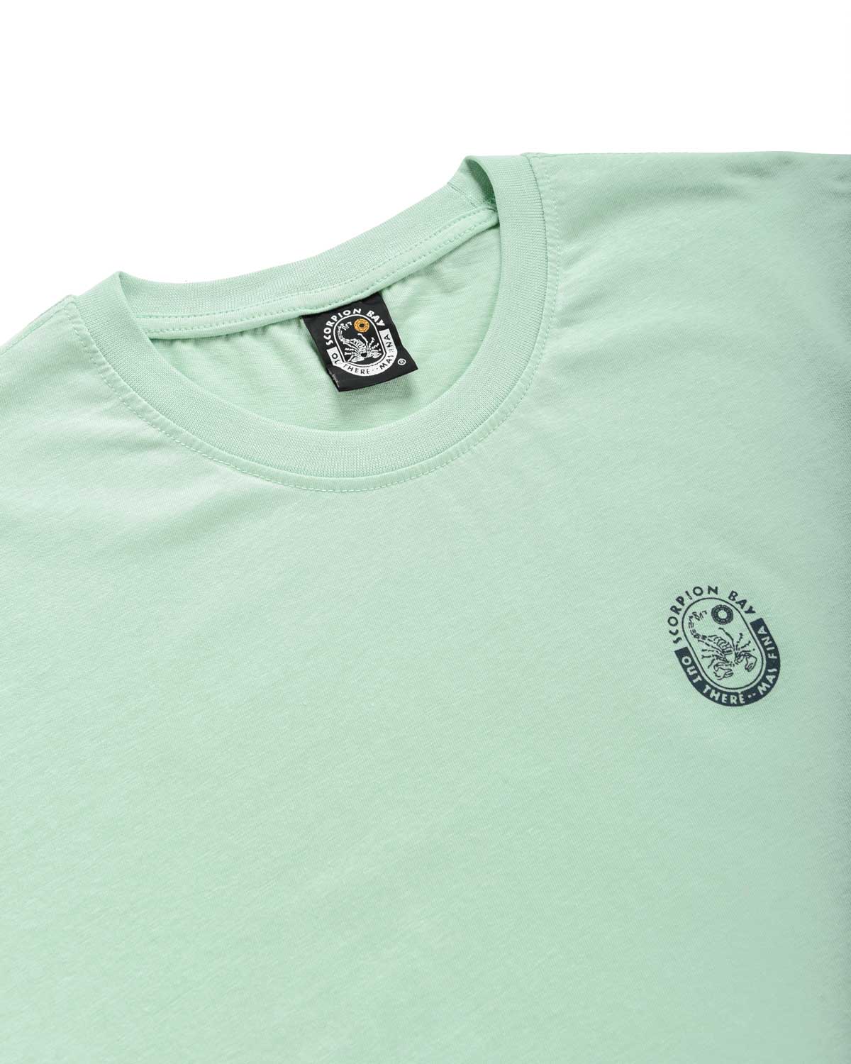 Man | "Skull Wave" Aquamarine Color T-Shirt In 100% Cotton
