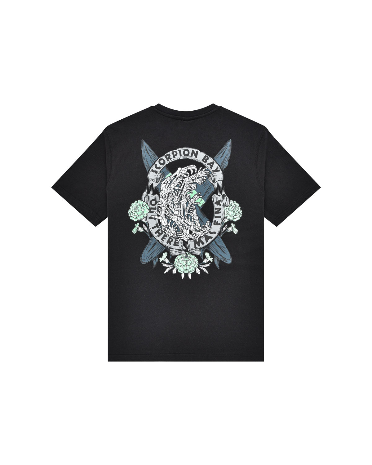 Man | "Skull Wave" black t-shirt in 100% cotton