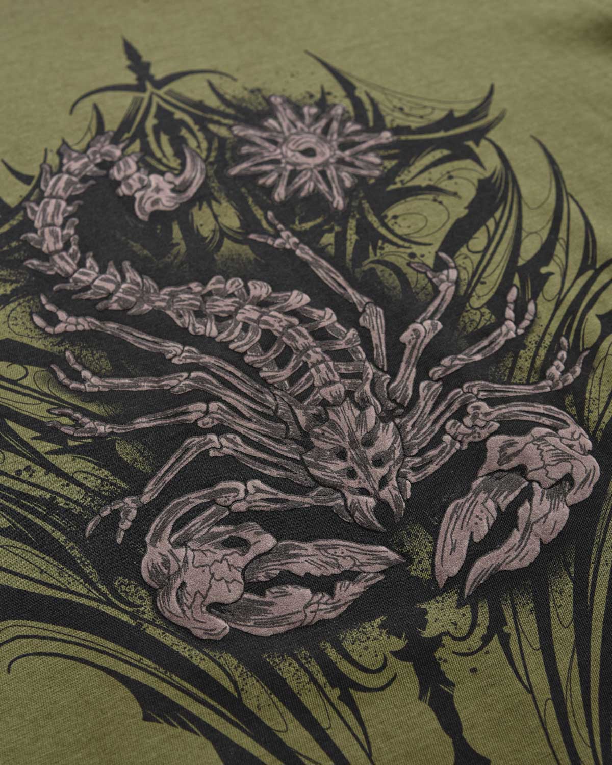 Man | Green "Tribal Scorpion" T-Shirt In 100% Cotton