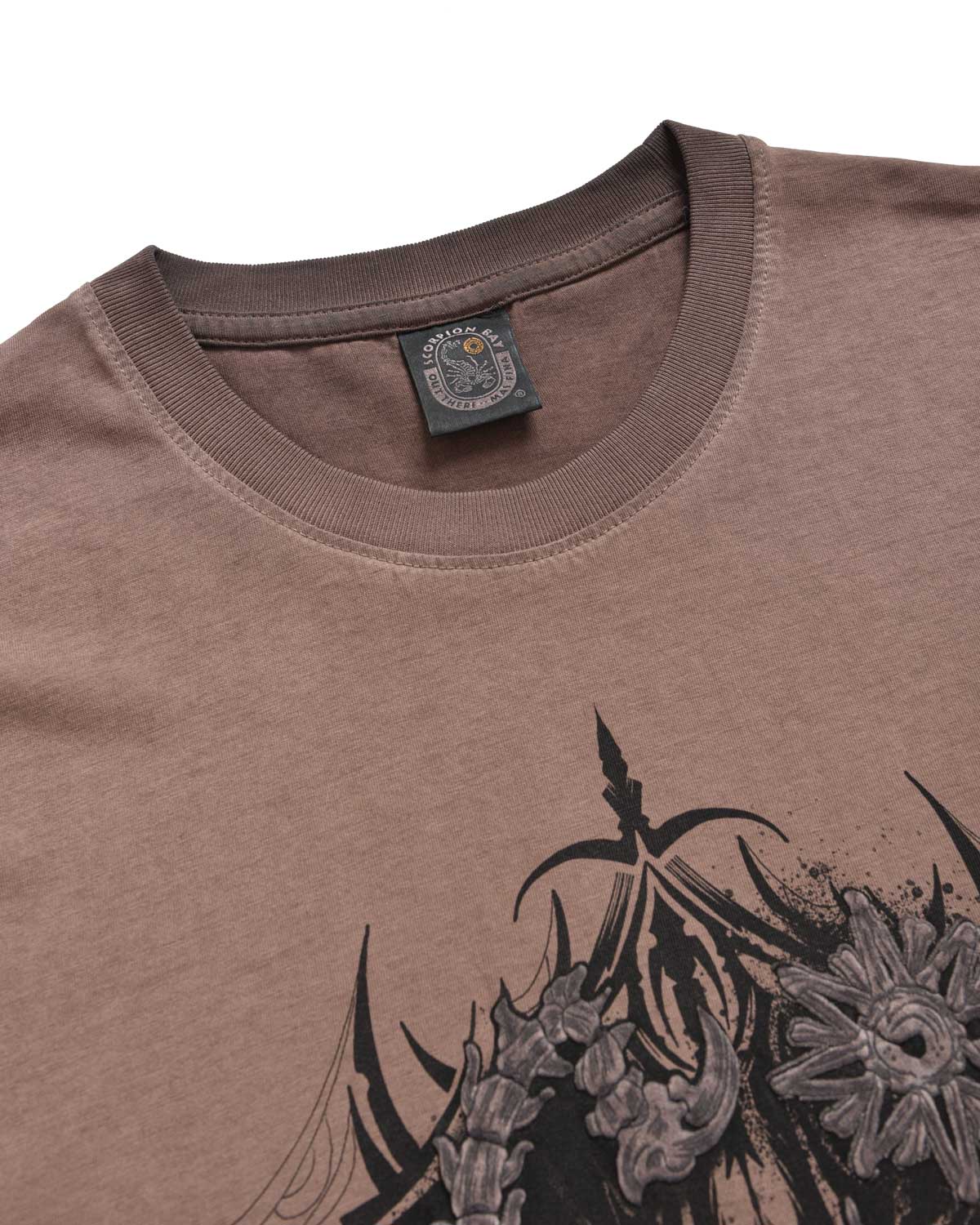 Man | Tobacco Color "Tribal Scorpion" T-Shirt In 100% Cotton