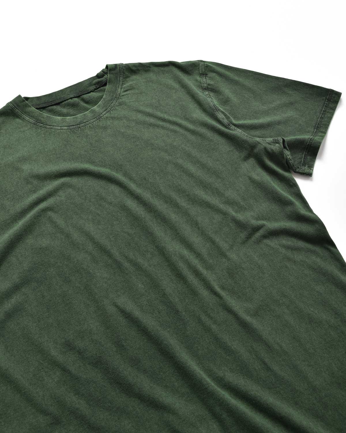 Uomo | T-Shirt Essential Slavata Color Verde In 100% Cotone