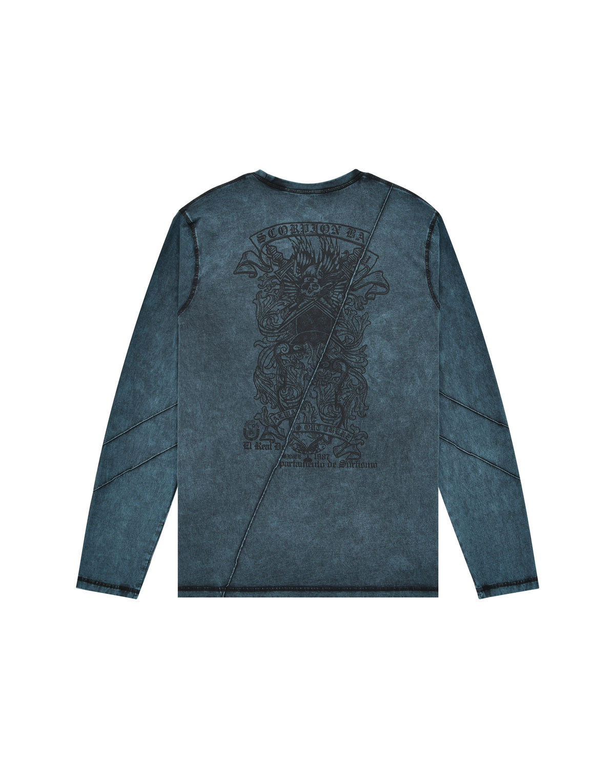 Man | Washed Doubleface Long Sleeve T-Shirt With “Dept De Surfismo” Print