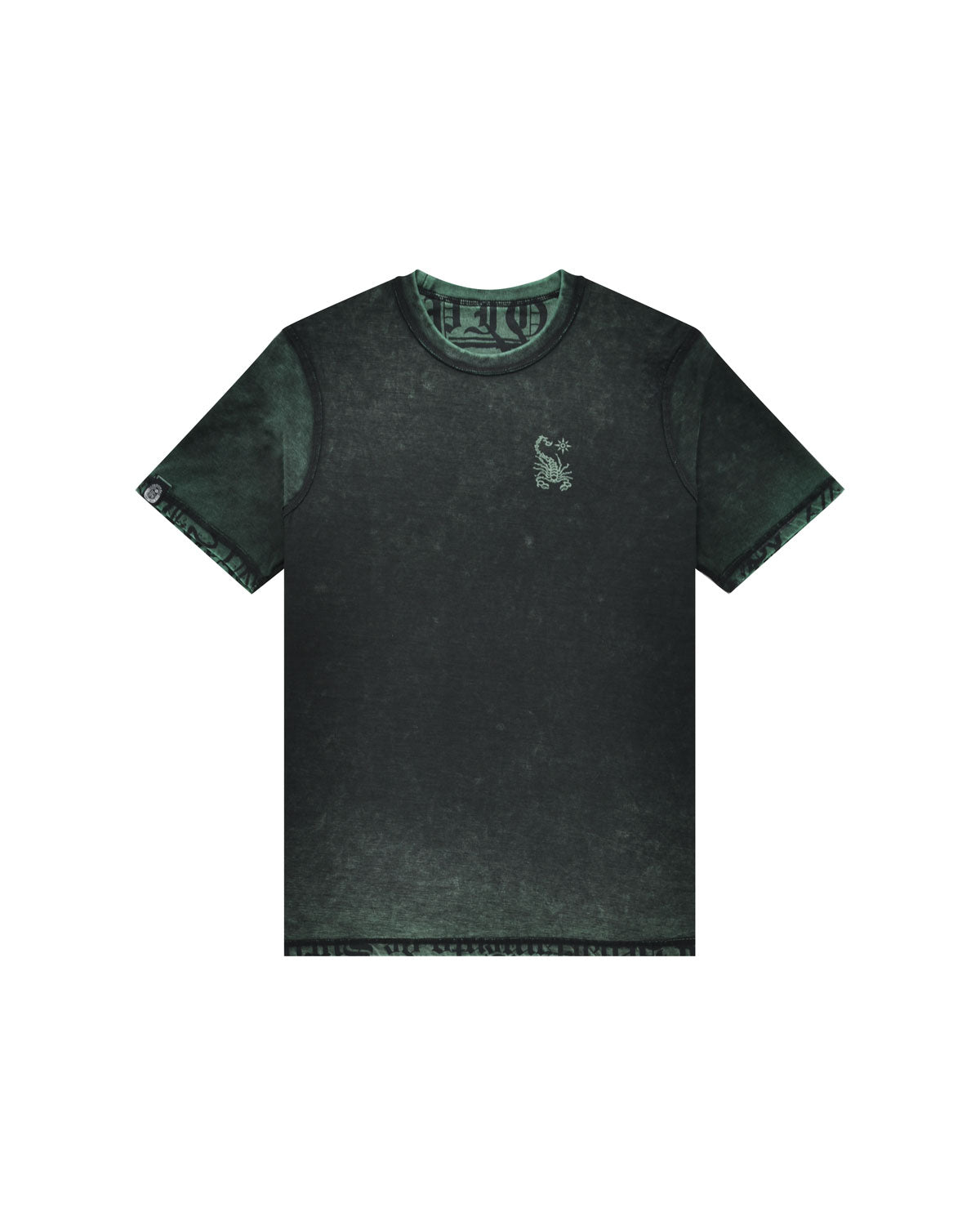 Man | Washed Doubleface Aquamarine T-Shirt With All-Over “Dept De Surf