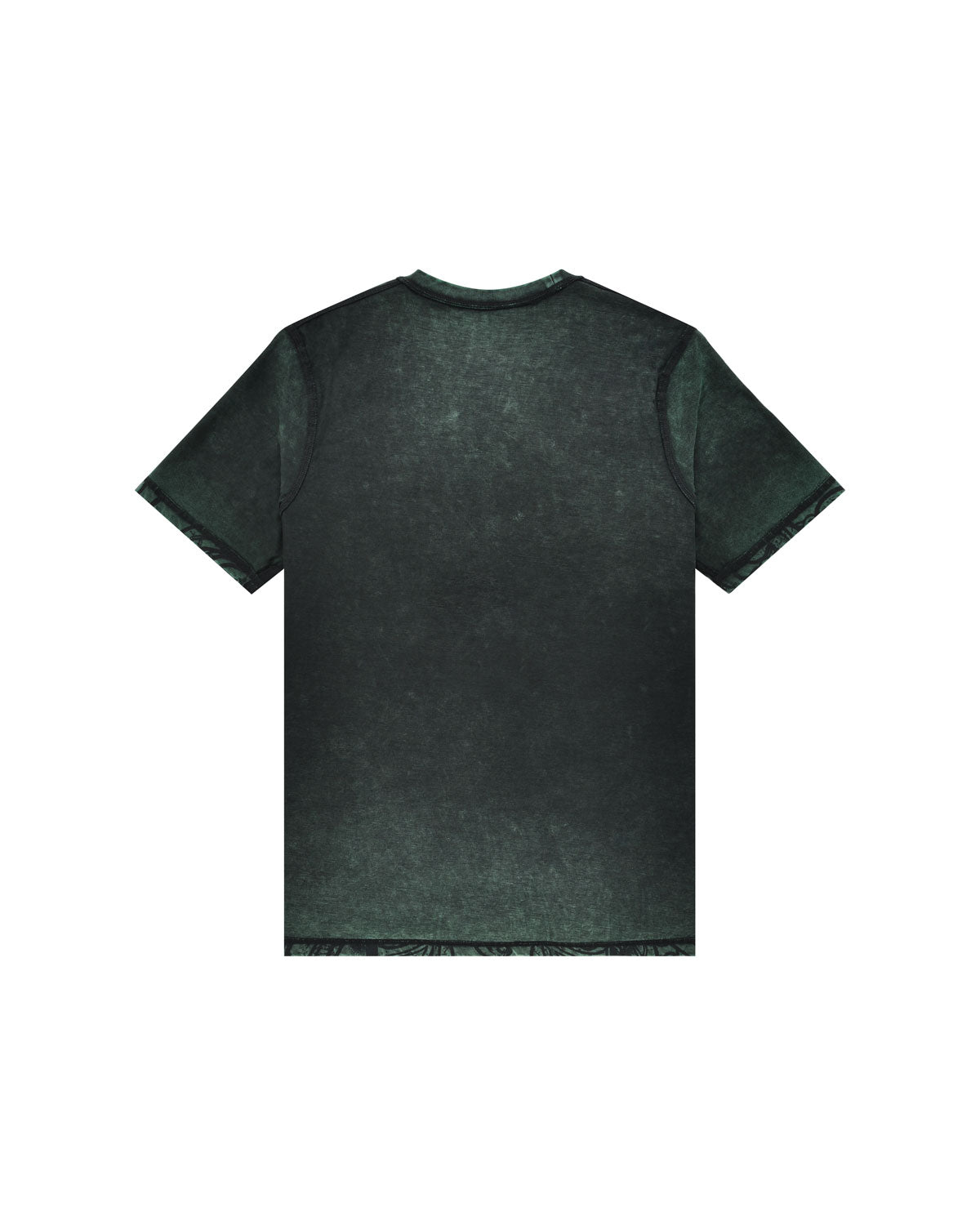 Man | Washed Doubleface Aquamarine T-Shirt With All-Over “Dept De Surfismo” Print