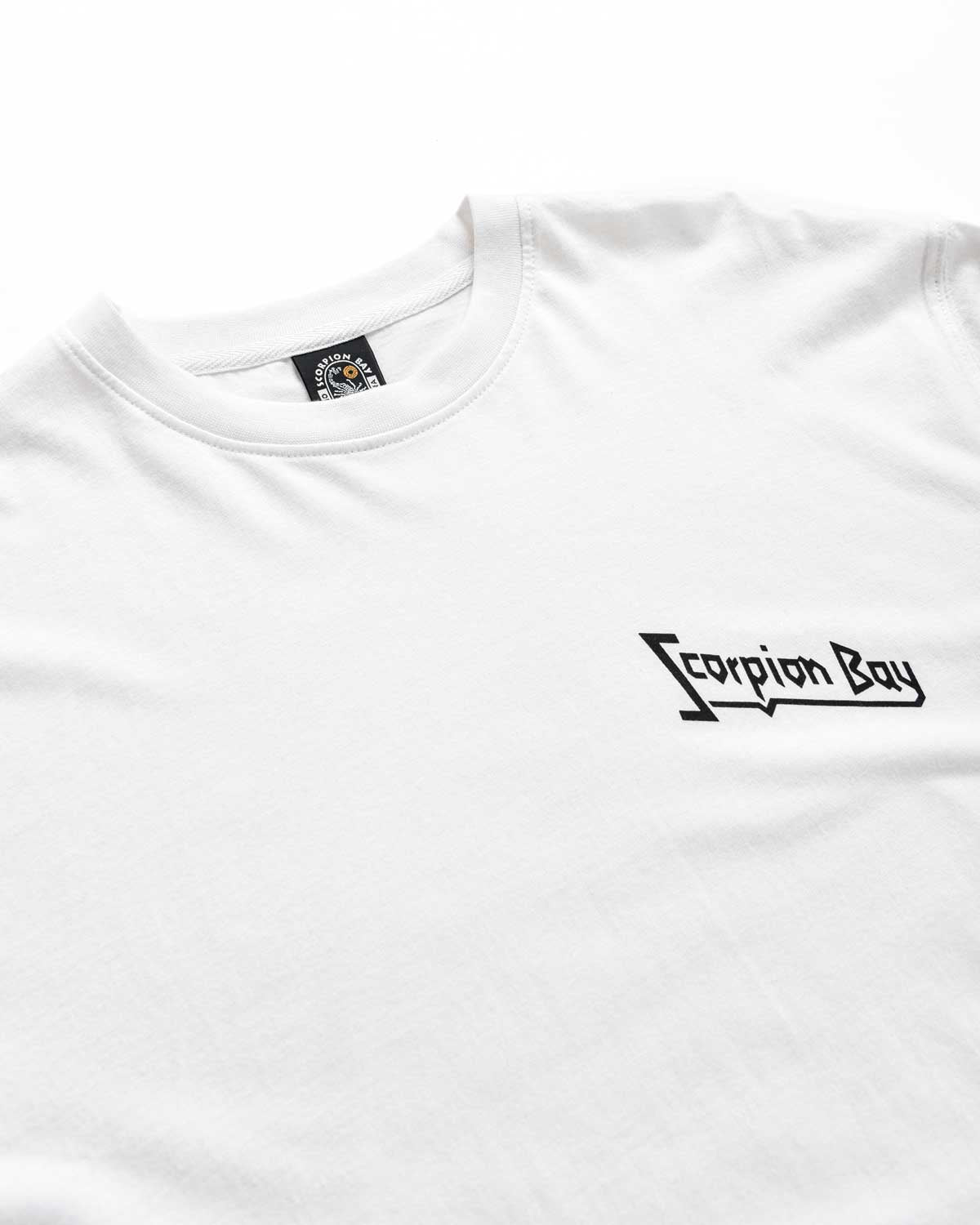 Man | White Long Sleeve Stickers T-Shirt In 100% Cotton
