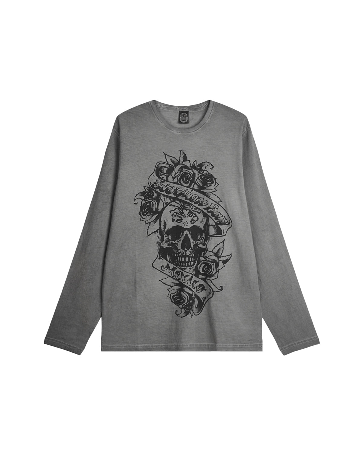 Uomo | T-Shirt A Maniche Lunghe "Skull & Ribbon" Color Antracite - Scorpion Bay
