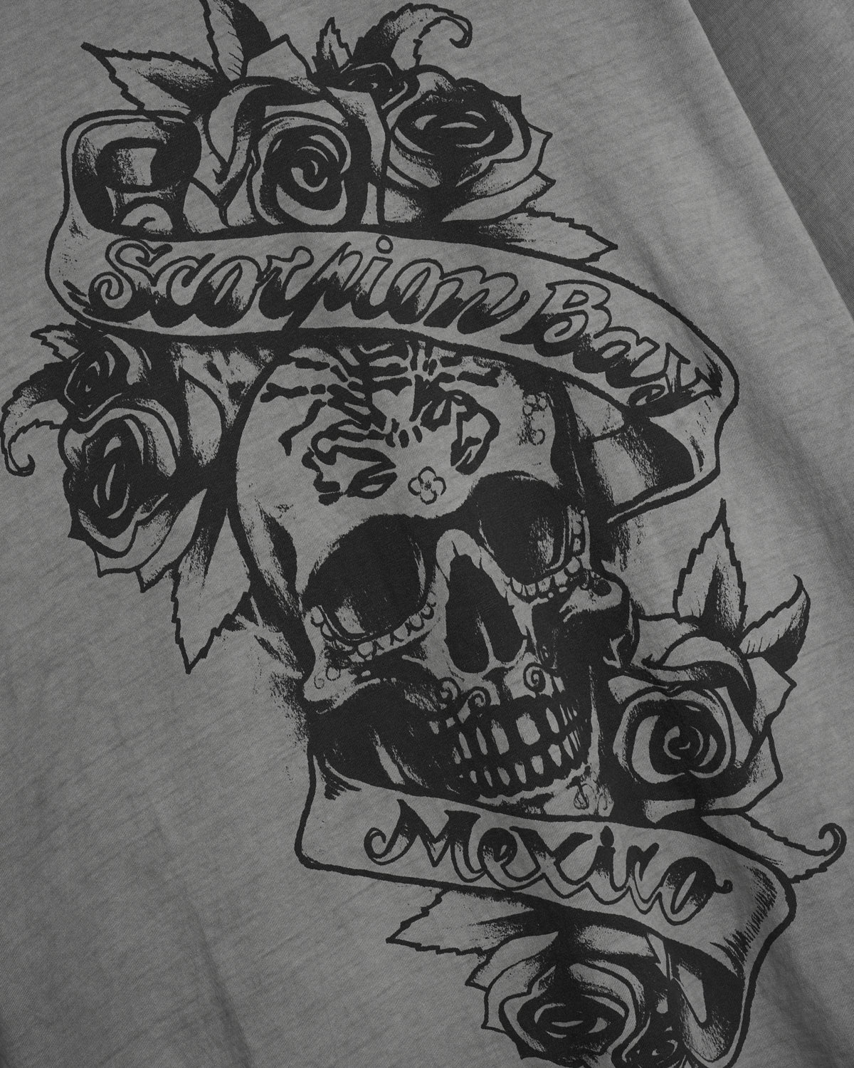 Uomo | T-Shirt A Maniche Lunghe "Skull & Ribbon" Color Antracite - Scorpion Bay